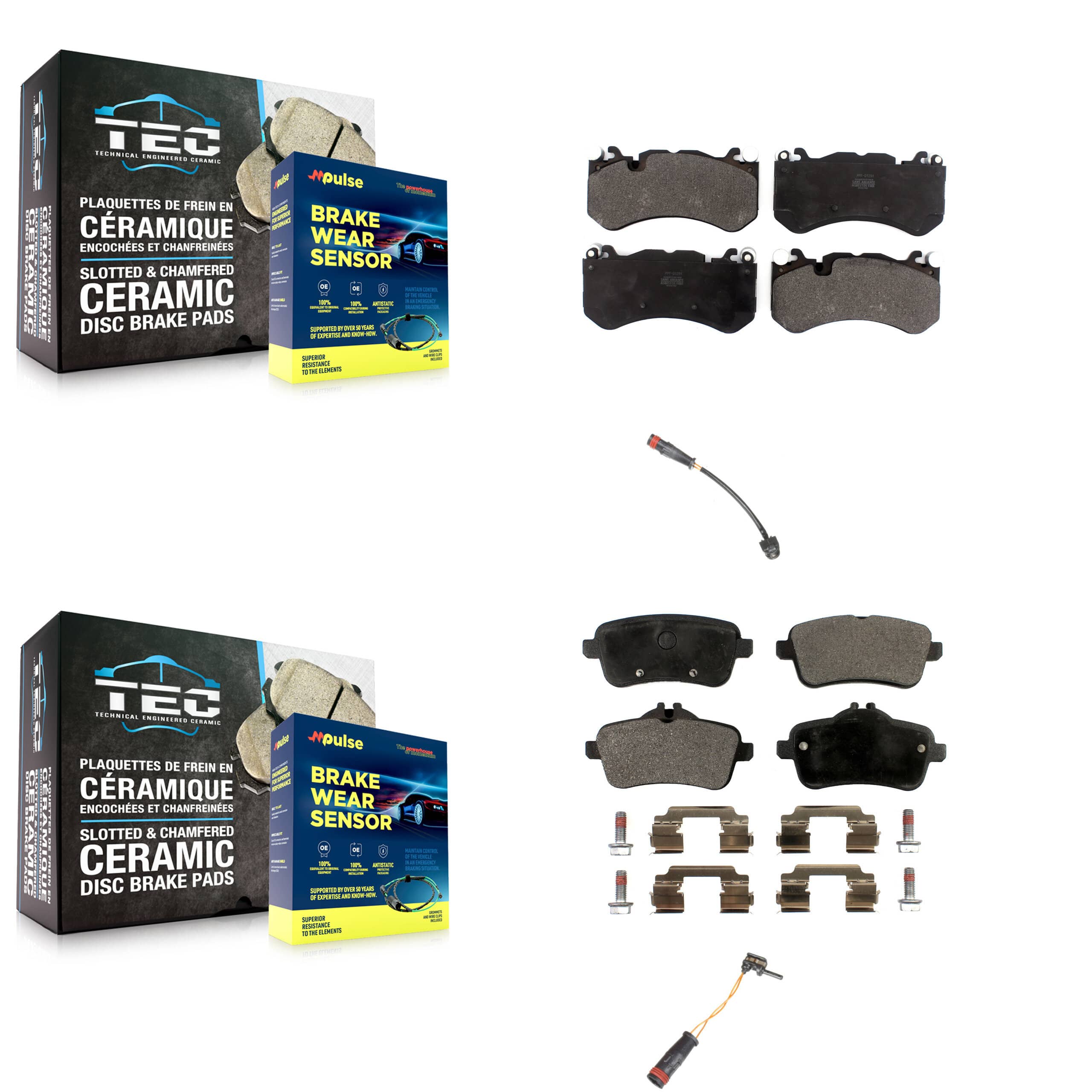 Positive Plus - KPW-101477 - Front and Rear Disc Brake Pad Kits