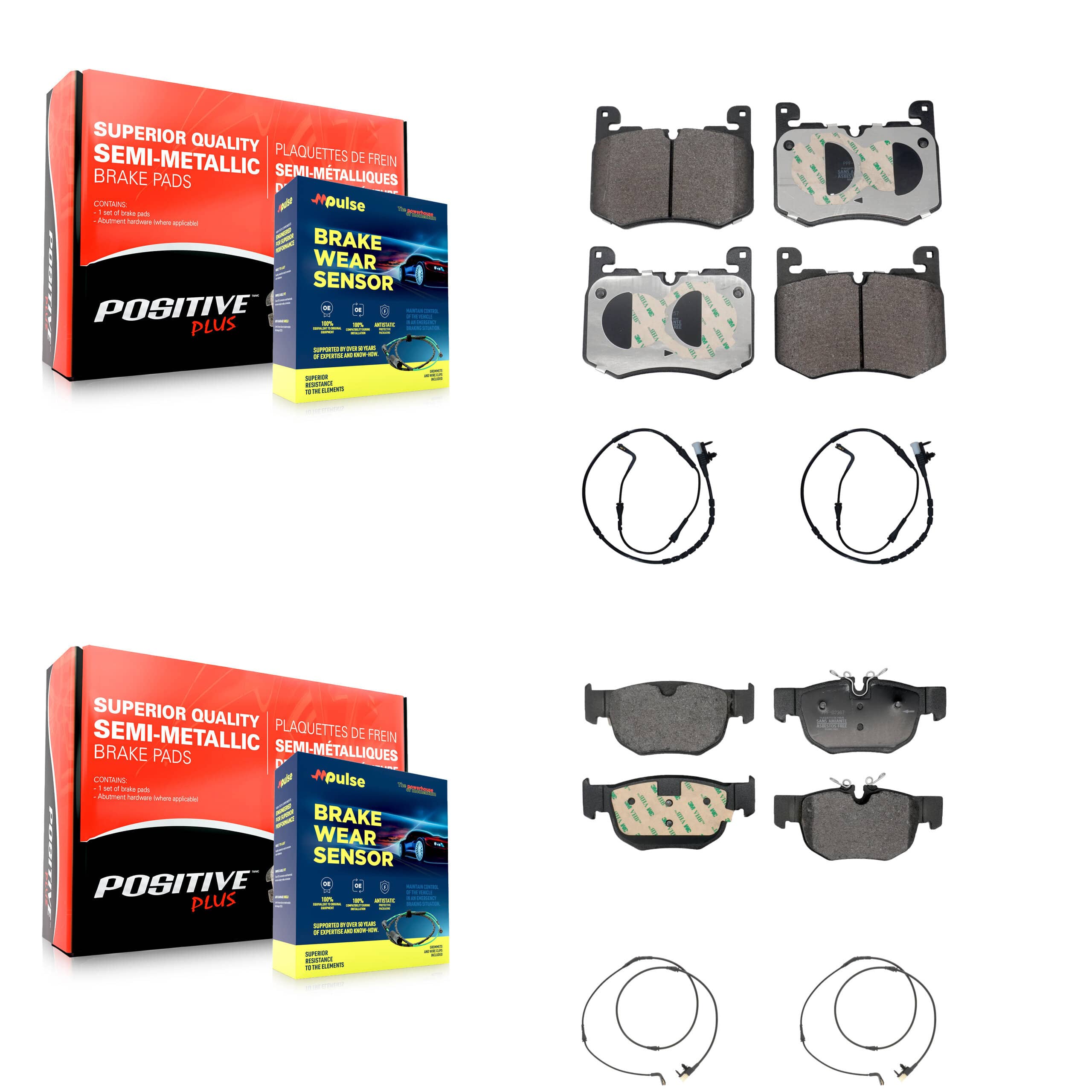 Positive Plus - KPW-101481 - Front and Rear Disc Brake Pad Kits