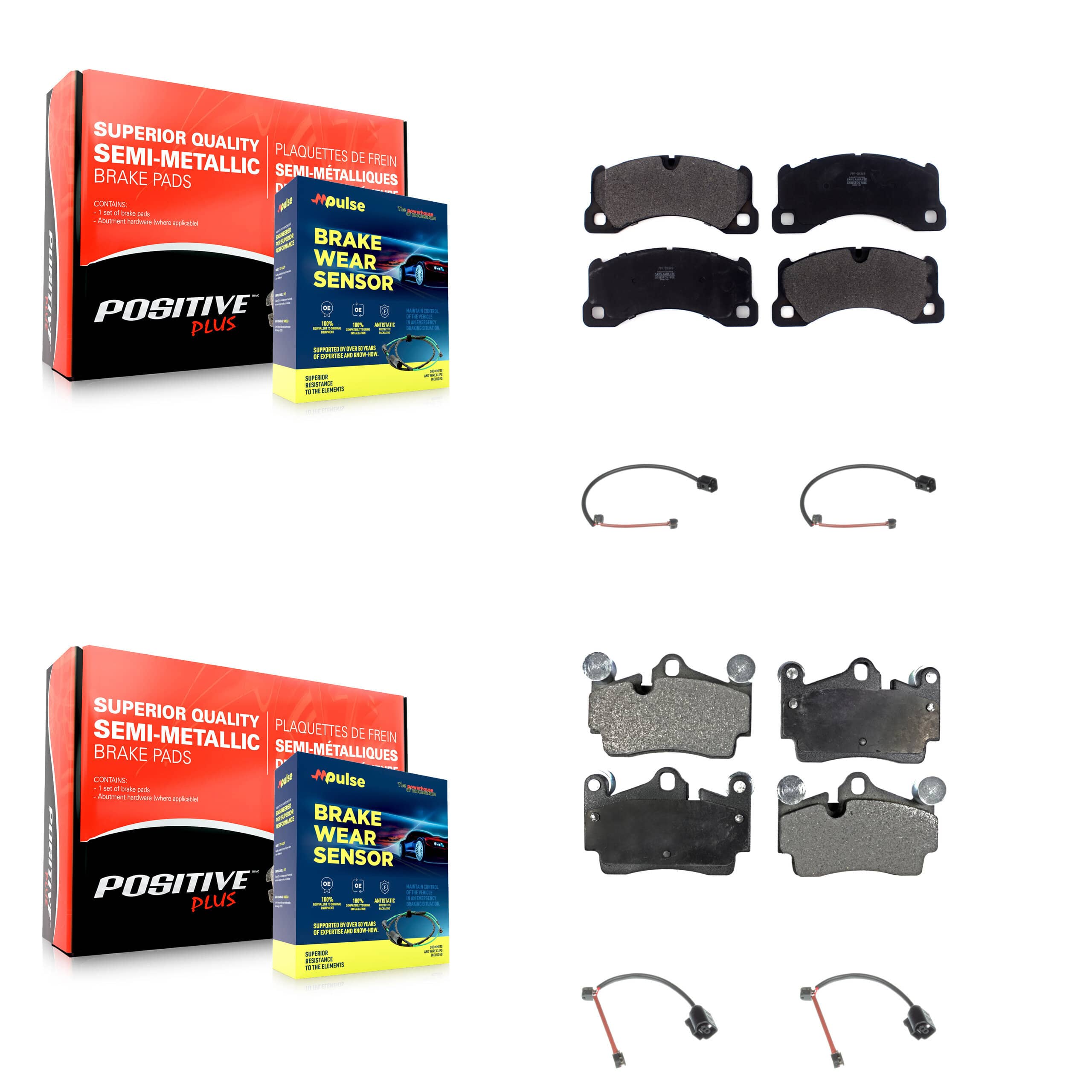 Positive Plus - KPW-101507 - Front and Rear Disc Brake Pad Kits