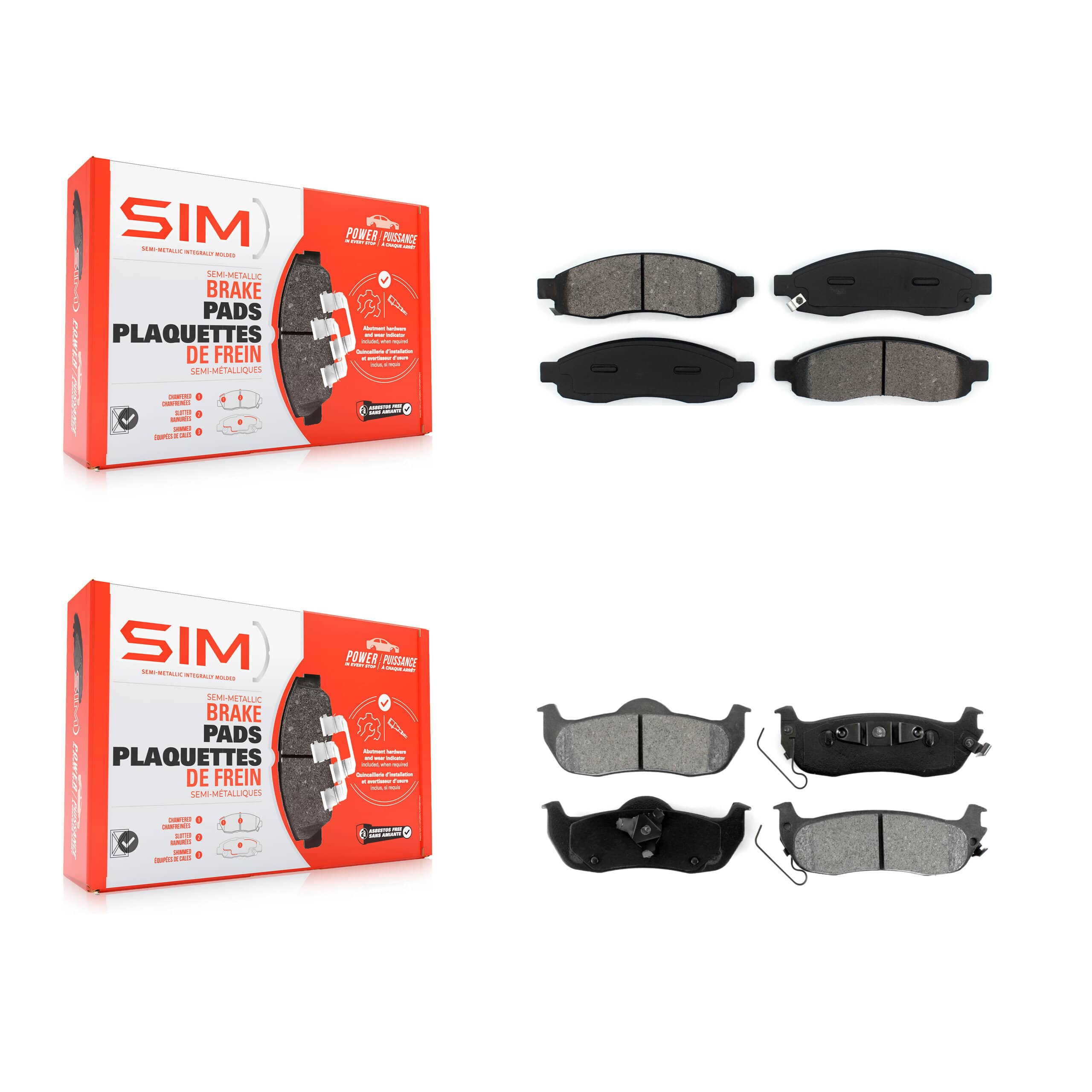 SIM - KSM-100014 - Front and Rear Disc Brake Pad Kits