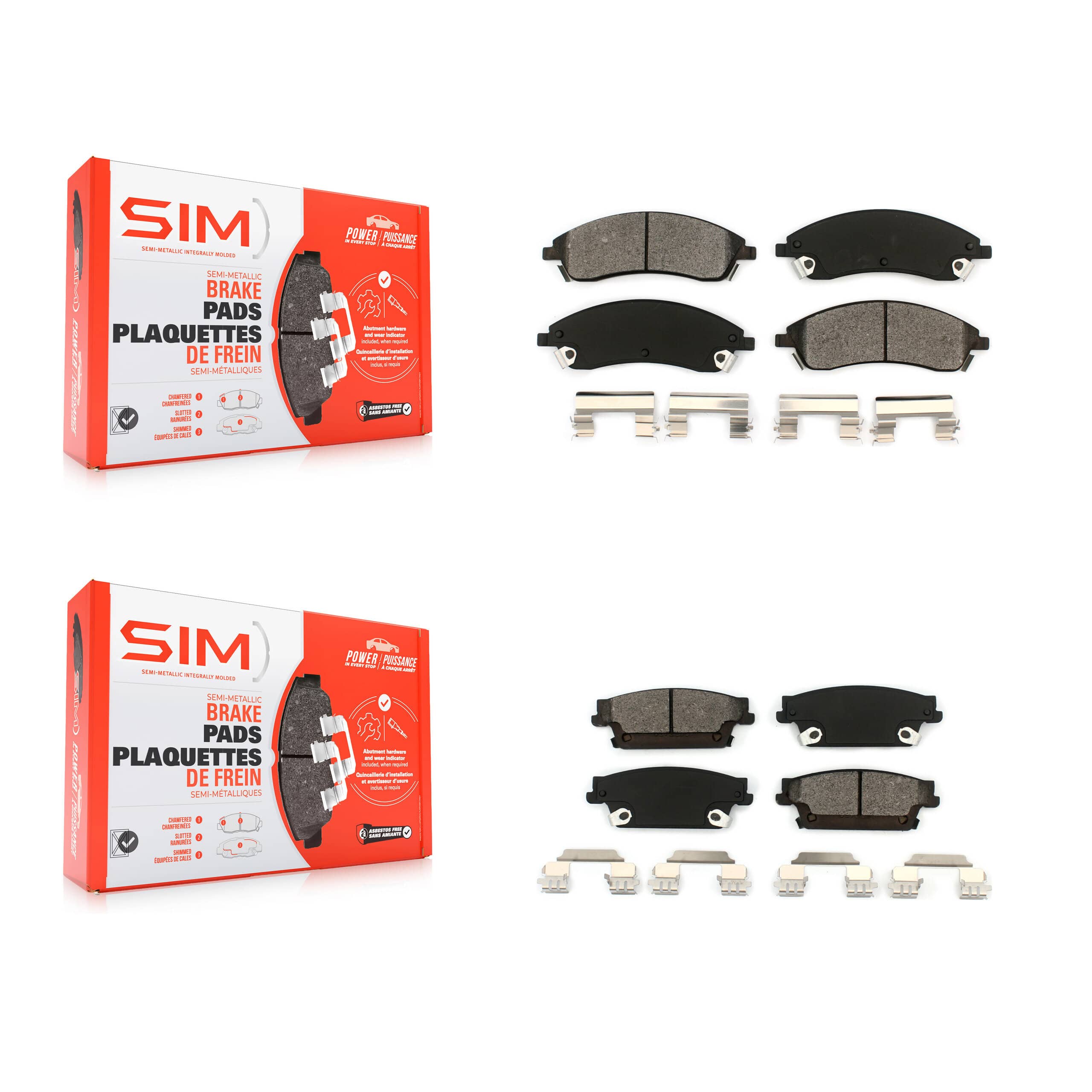 SIM - KSM-100015 - Front and Rear Disc Brake Pad Kits