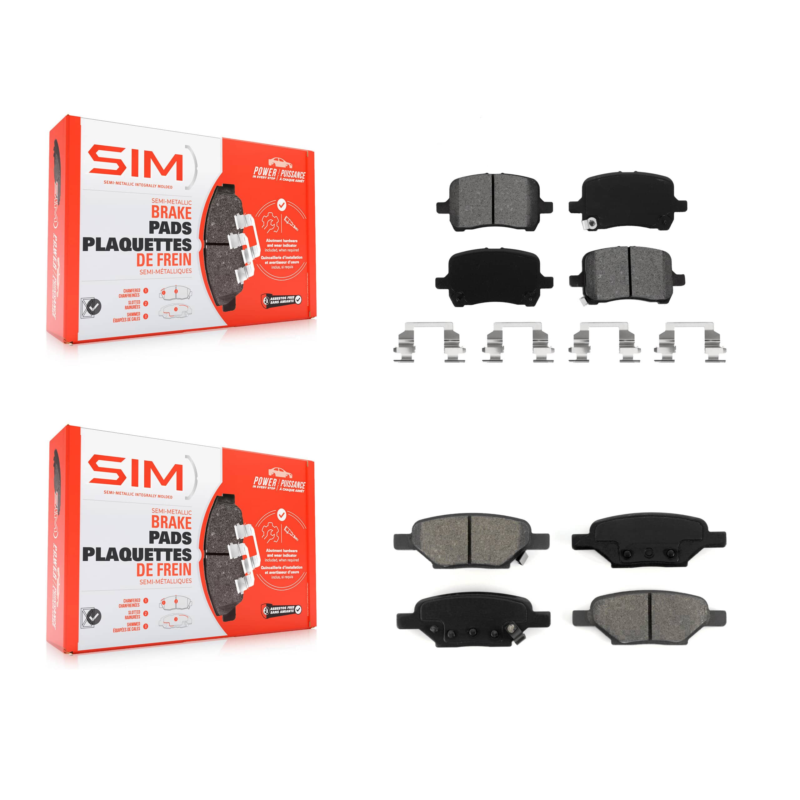 SIM - KSM-100018 - Front and Rear Disc Brake Pad Kits