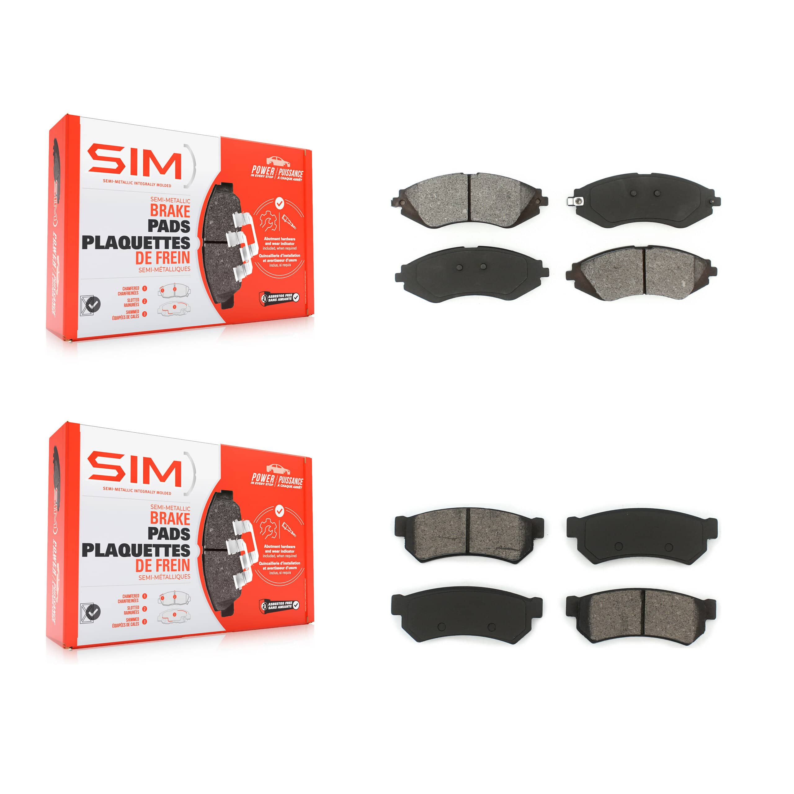 SIM - KSM-100022 - Front and Rear Disc Brake Pad Kits