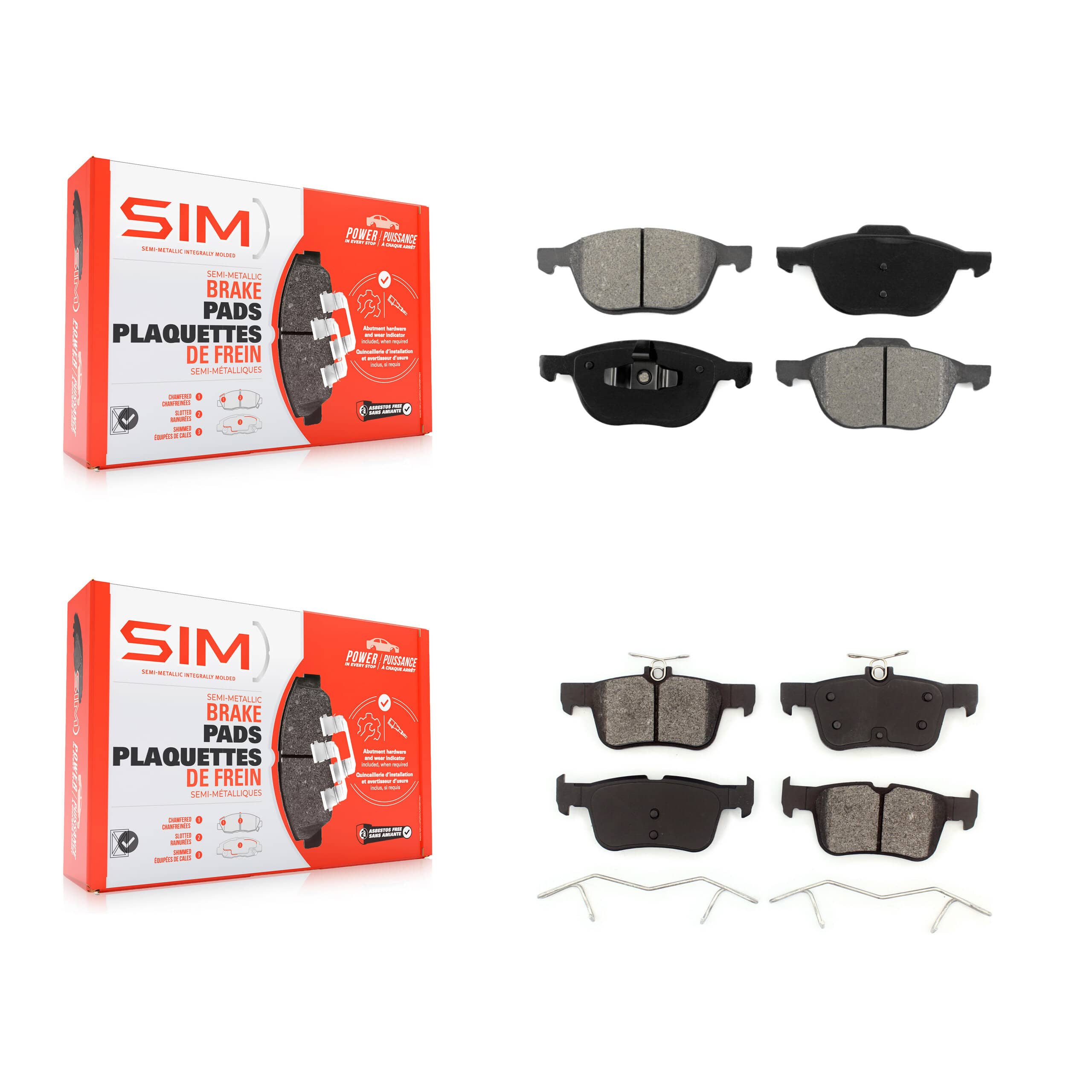 SIM - KSM-100024 - Front and Rear Disc Brake Pad Kits