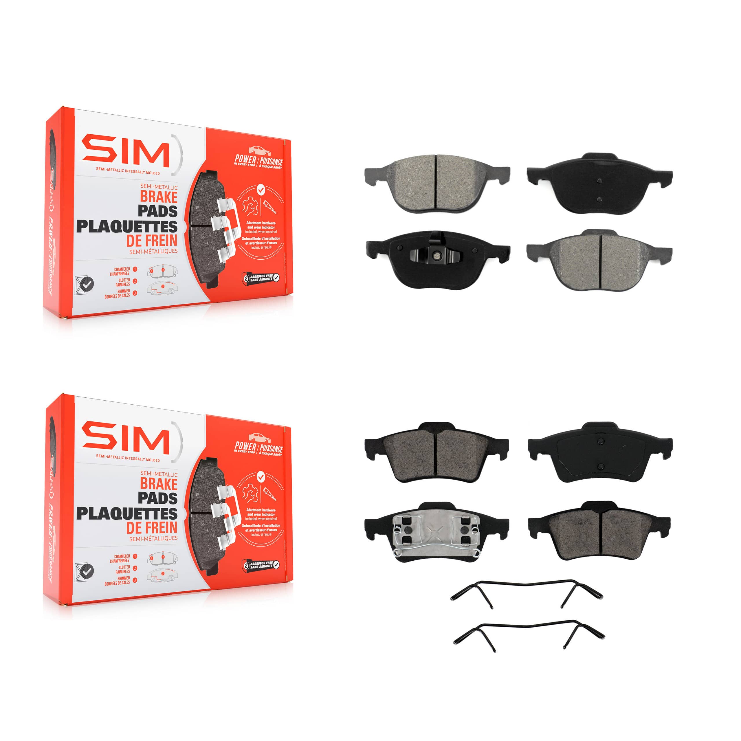 SIM - KSM-100025 - Front and Rear Disc Brake Pad Kits