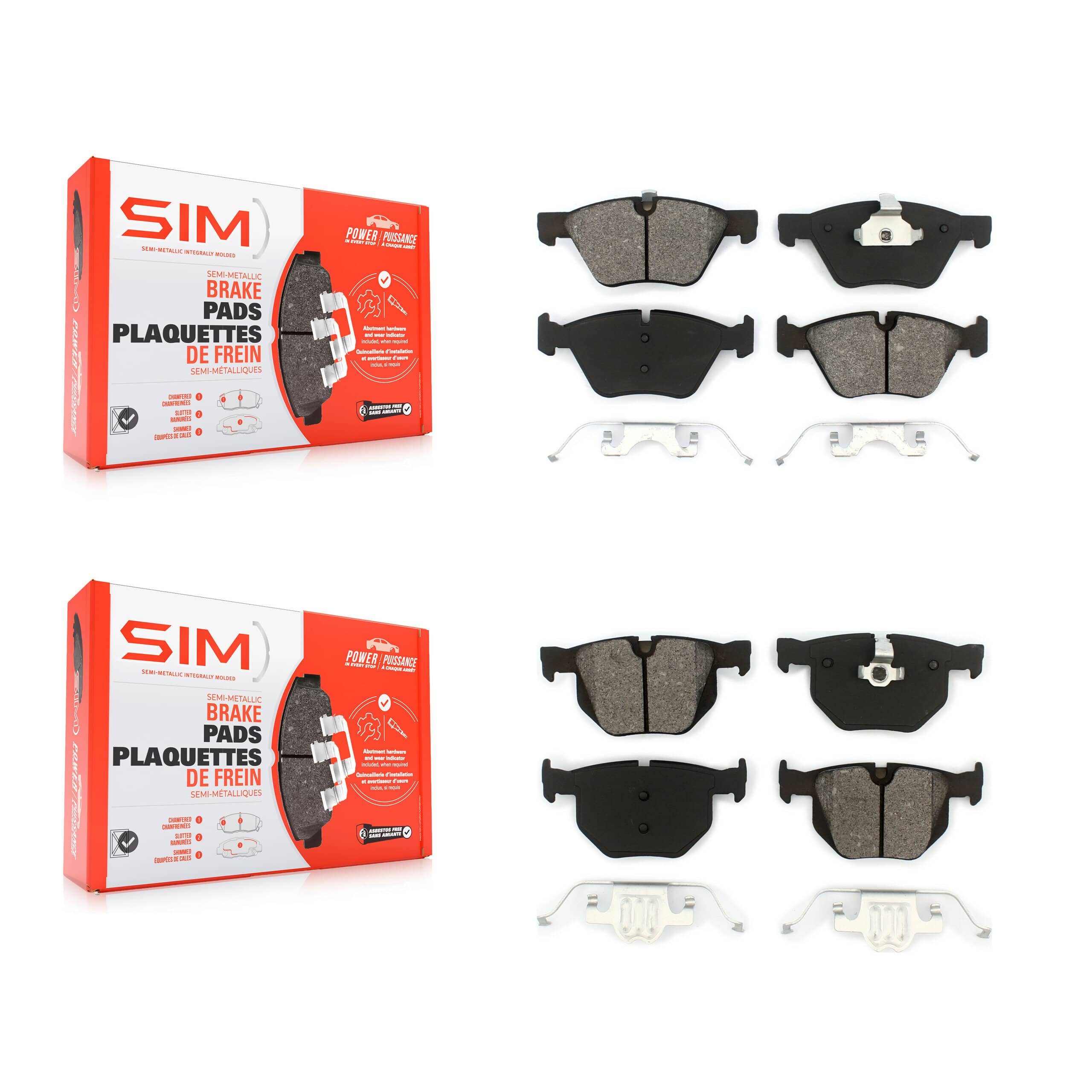 SIM - KSM-100031 - Front and Rear Disc Brake Pad Kits