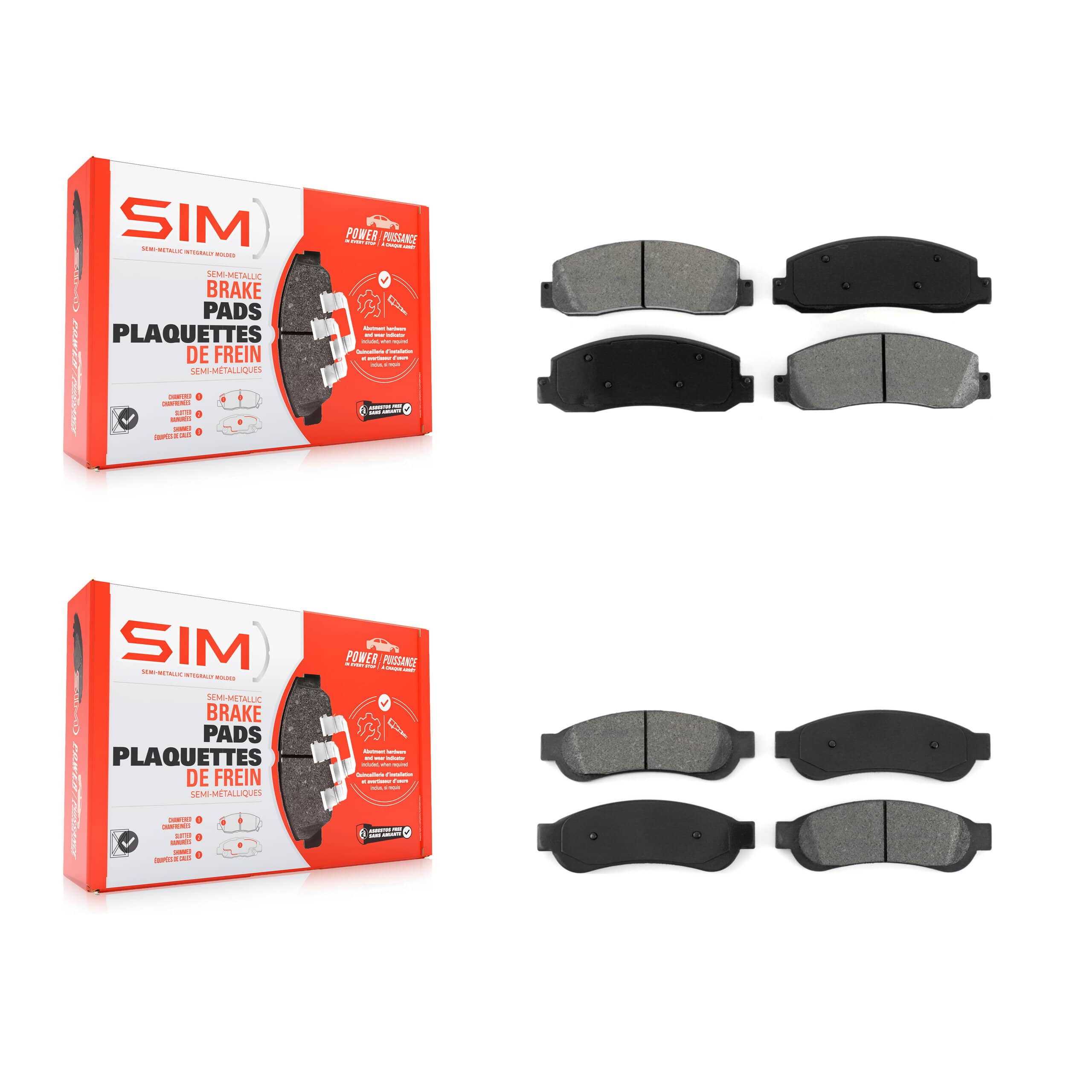 SIM - KSM-100038 - Front and Rear Disc Brake Pad Kits
