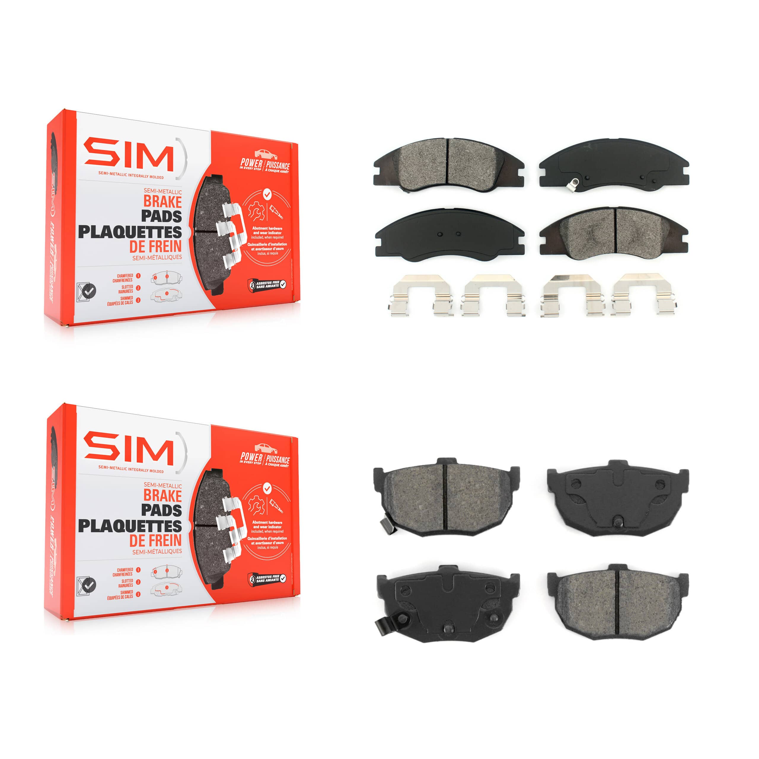 SIM - KSM-100040 - Front and Rear Disc Brake Pad Kits