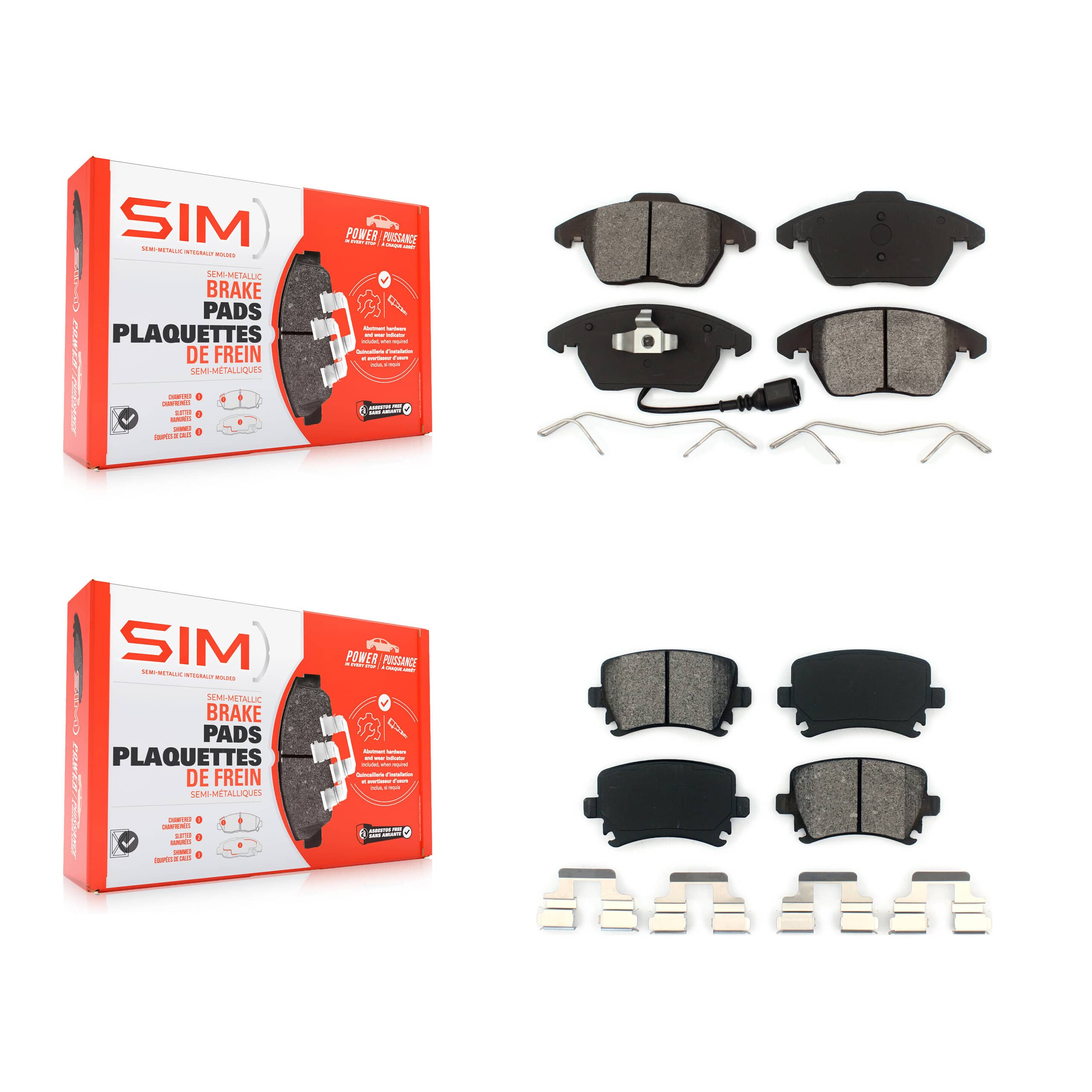 SIM - KSM-100056 - Front and Rear Disc Brake Pad Kits