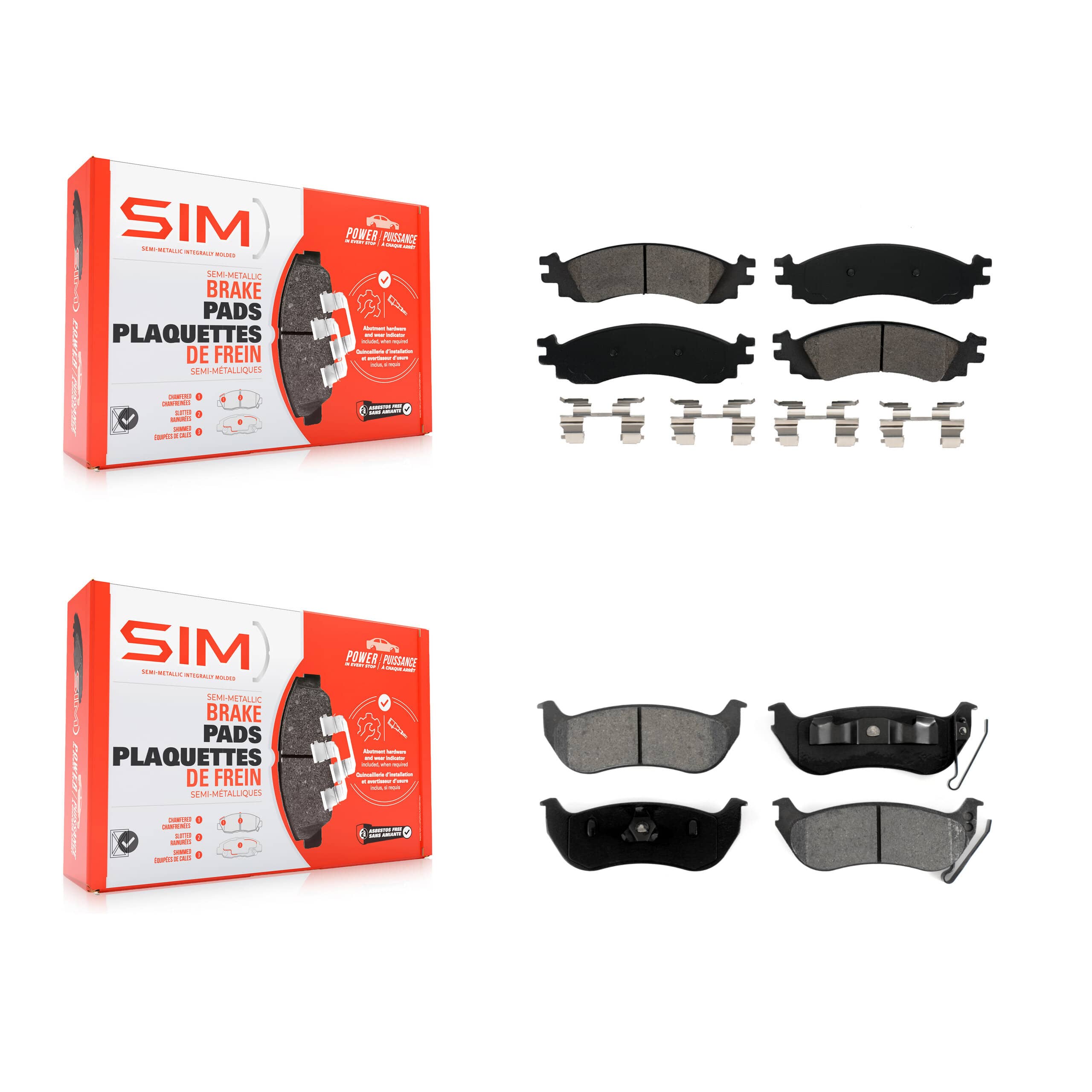 SIM - KSM-100068 - Front and Rear Disc Brake Pad Kits