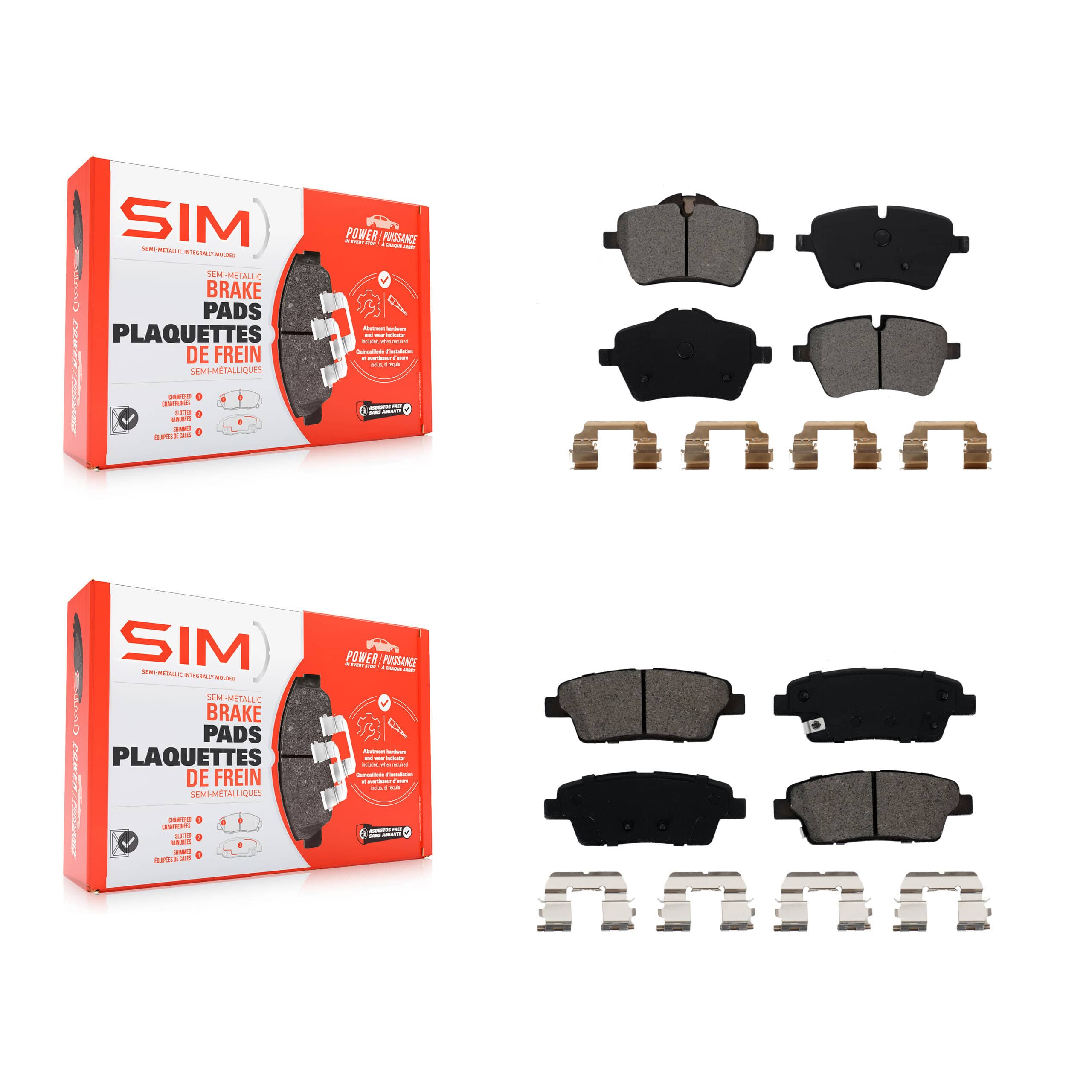 SIM - KSM-100086 - Front and Rear Disc Brake Pad Kits