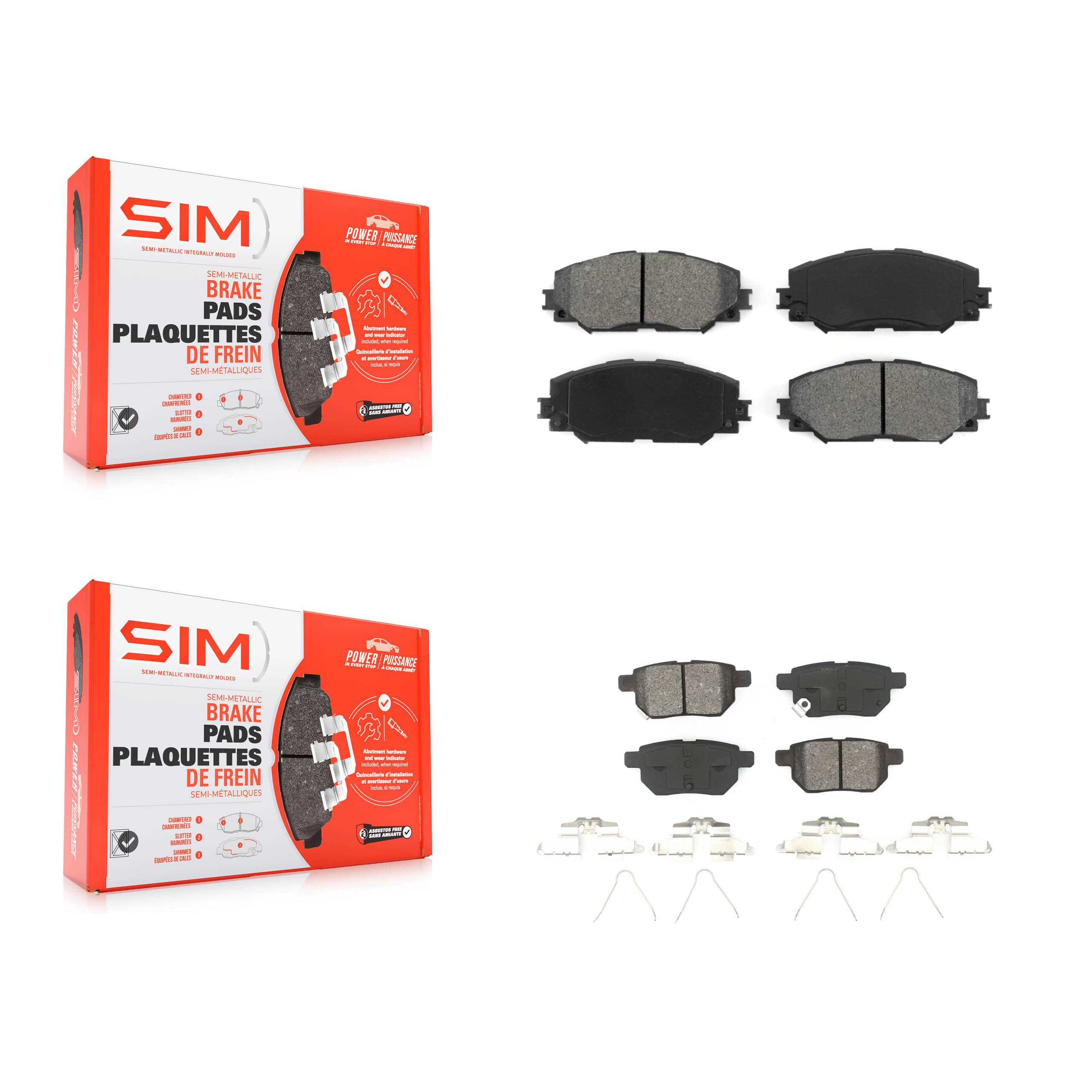 SIM - KSM-100090 - Front and Rear Disc Brake Pad Kits