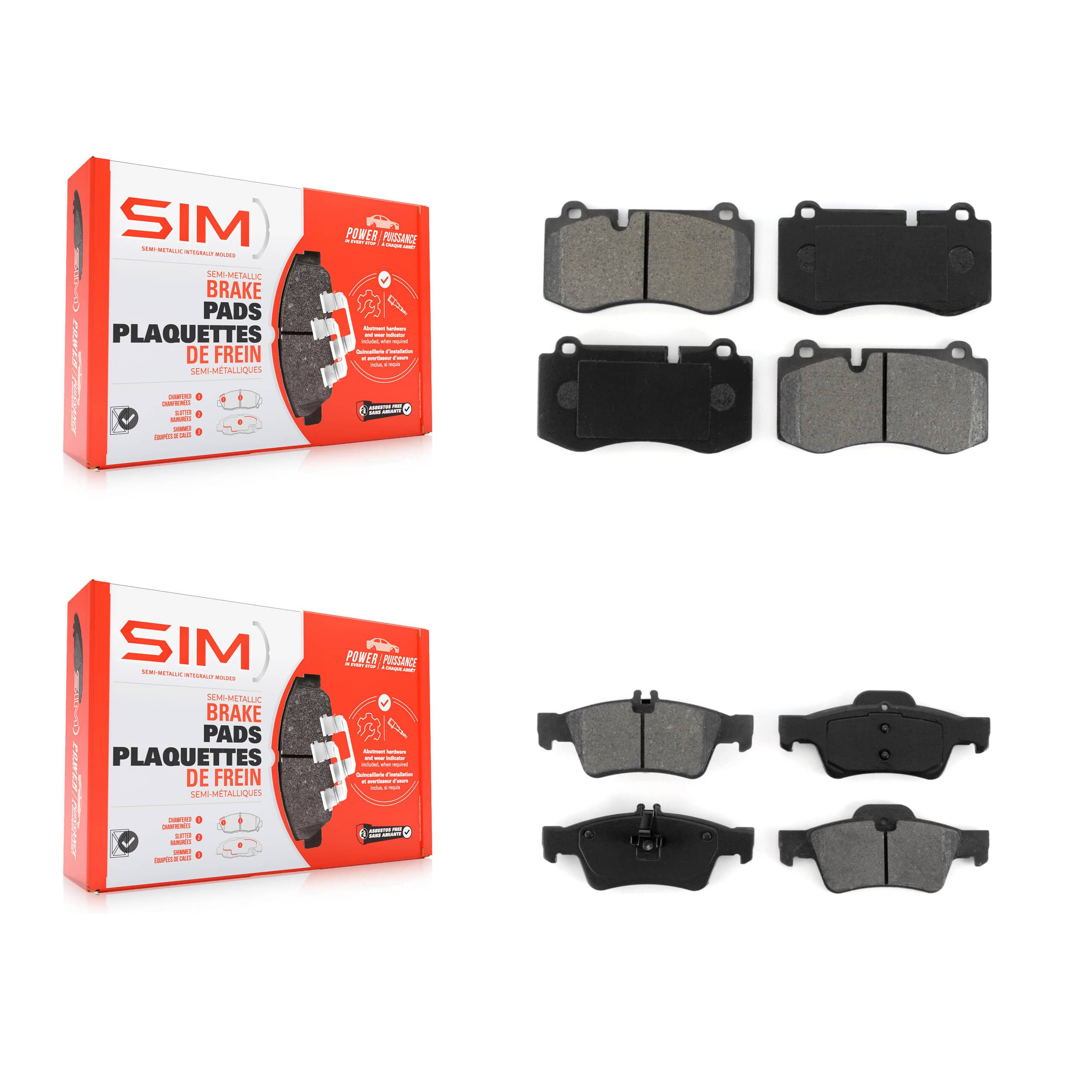 SIM - KSM-100093 - Front and Rear Disc Brake Pad Kits