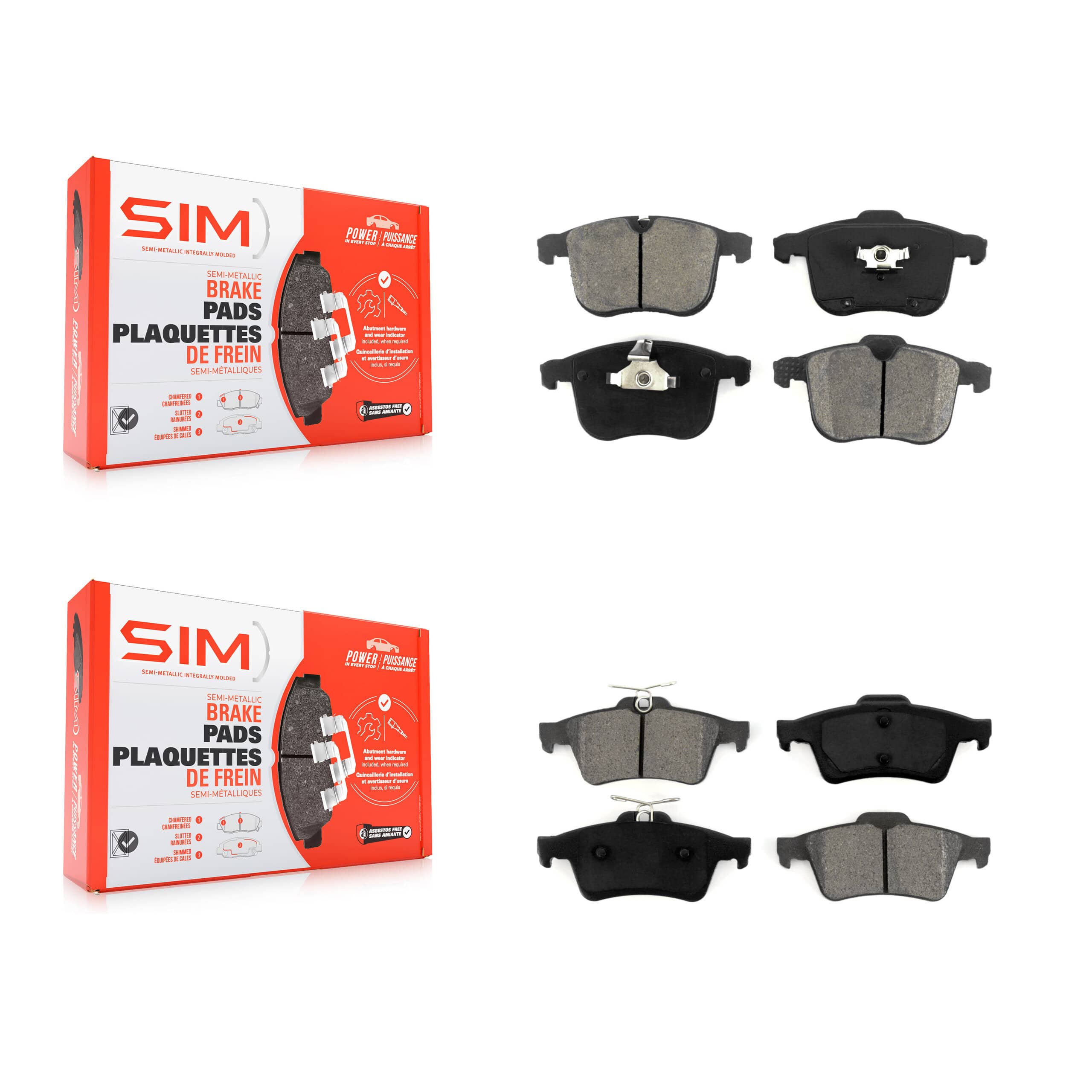 SIM - KSM-100094 - Front and Rear Disc Brake Pad Kits