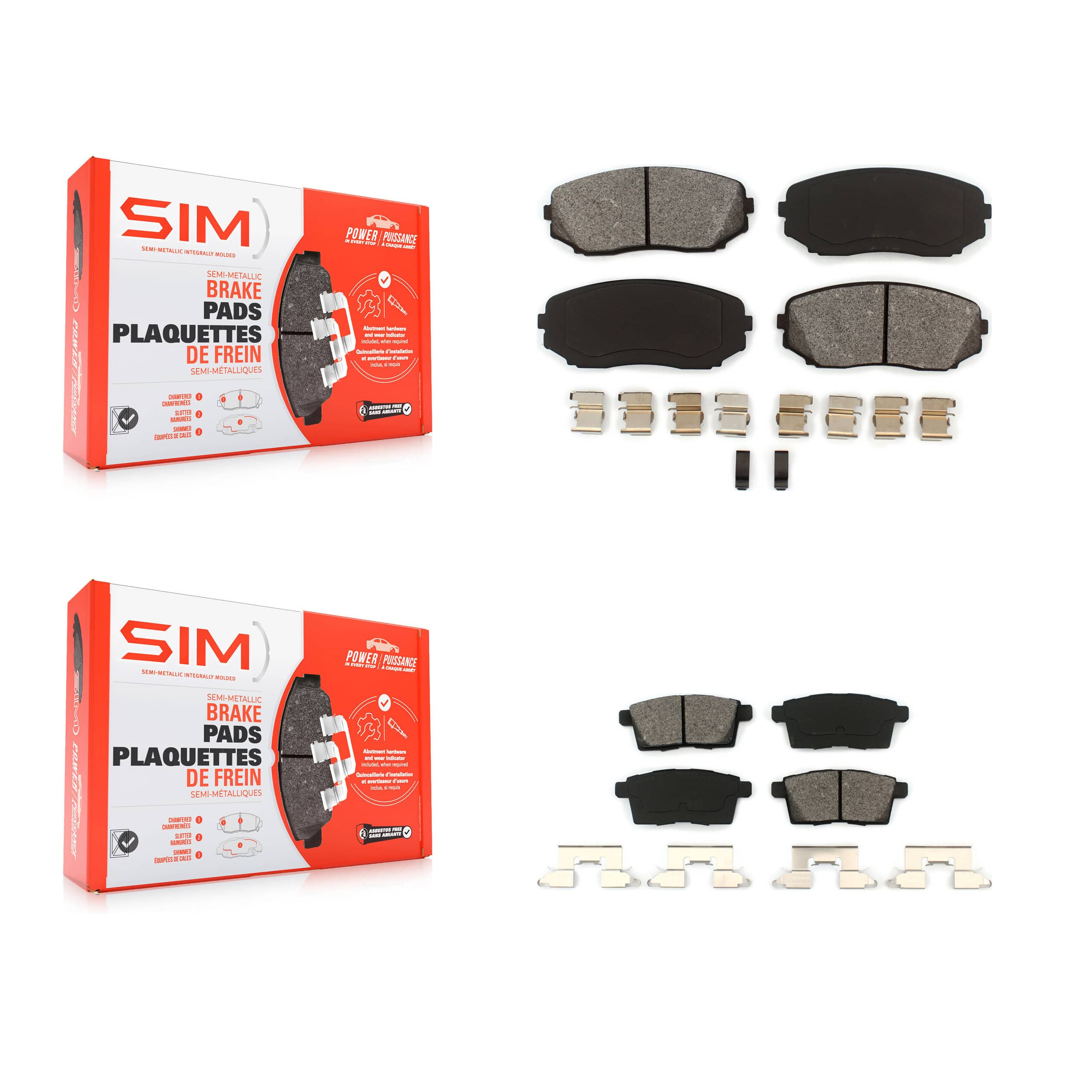 SIM - KSM-100095 - Front and Rear Disc Brake Pad Kits