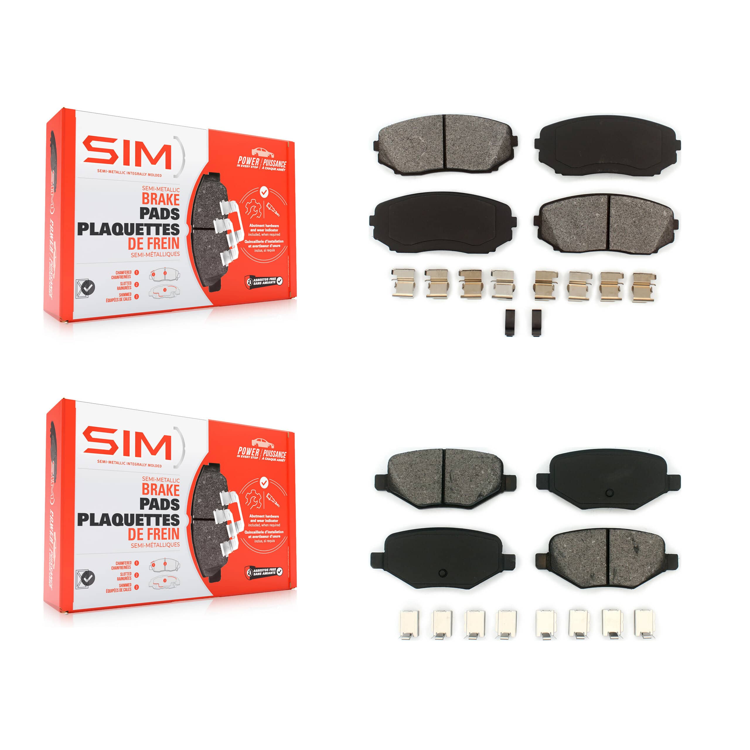 SIM - KSM-100096 - Front and Rear Disc Brake Pad Kits