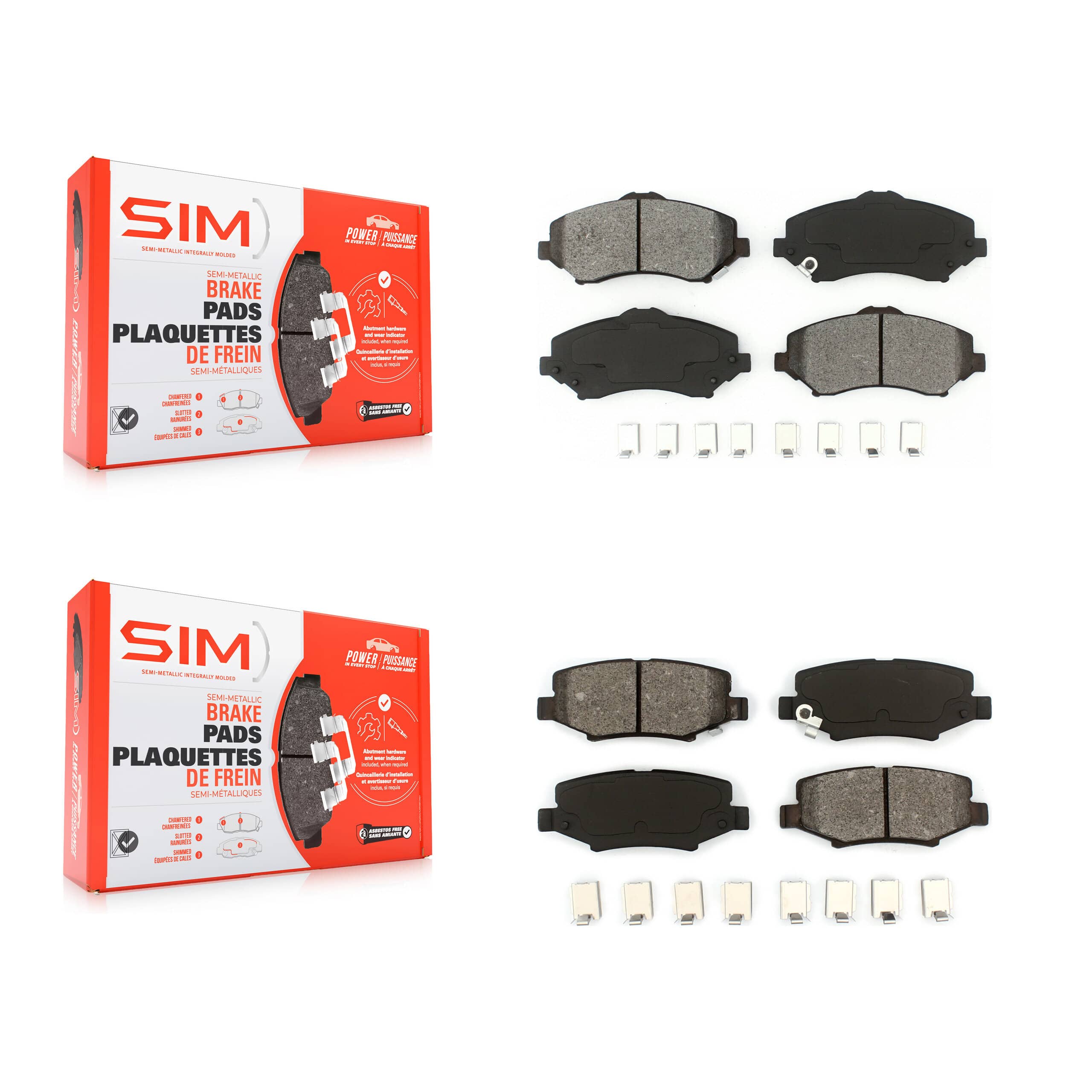 SIM - KSM-100098 - Front and Rear Disc Brake Pad Kits