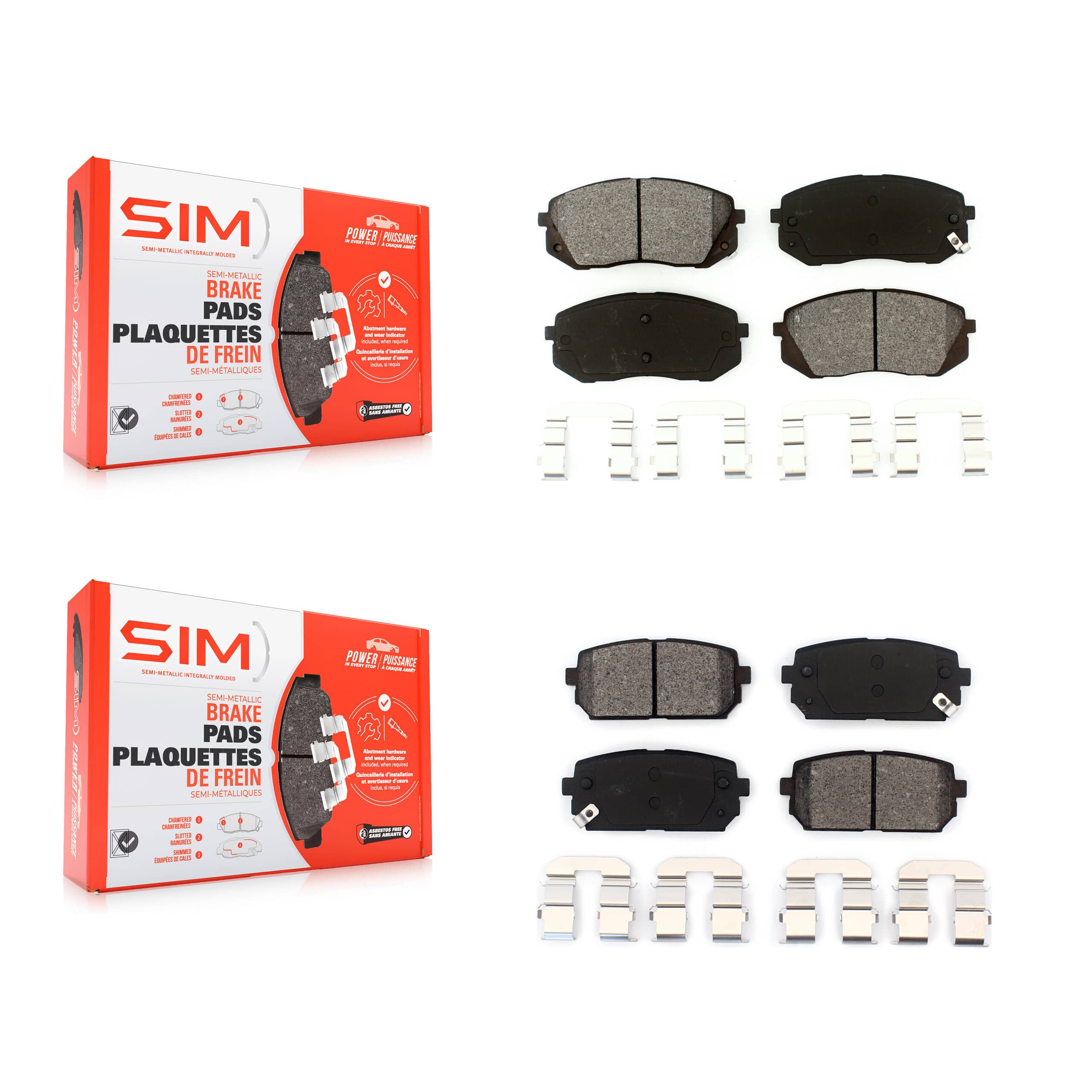 SIM - KSM-100106 - Front and Rear Disc Brake Pad Kits
