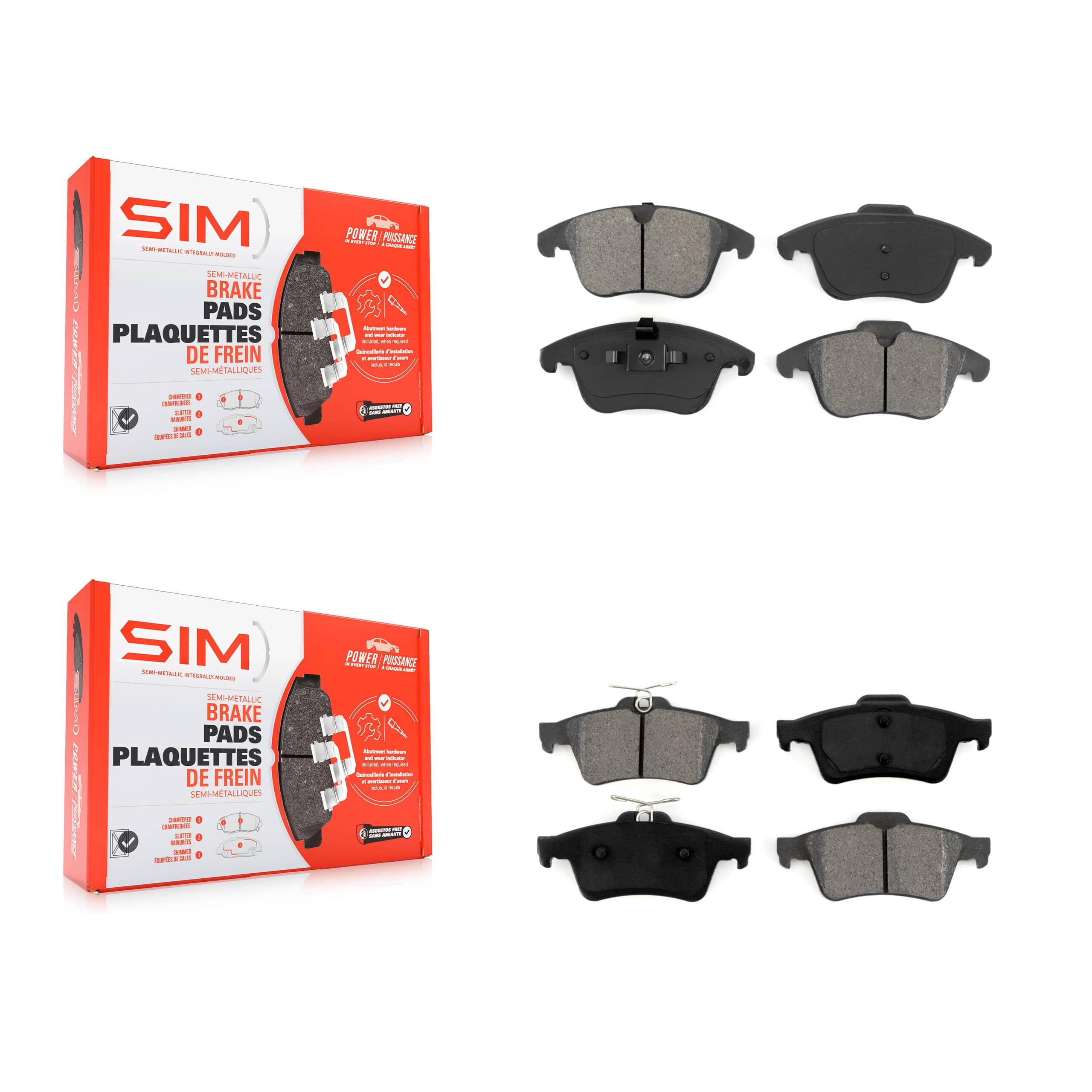 SIM - KSM-100111 - Front and Rear Disc Brake Pad Kits