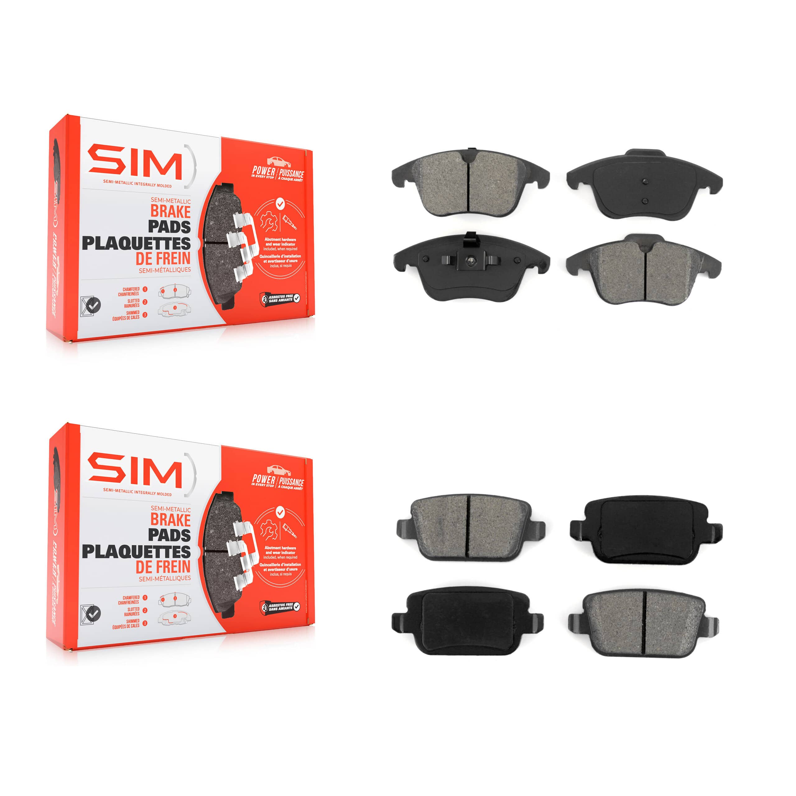 SIM - KSM-100113 - Front and Rear Disc Brake Pad Kits