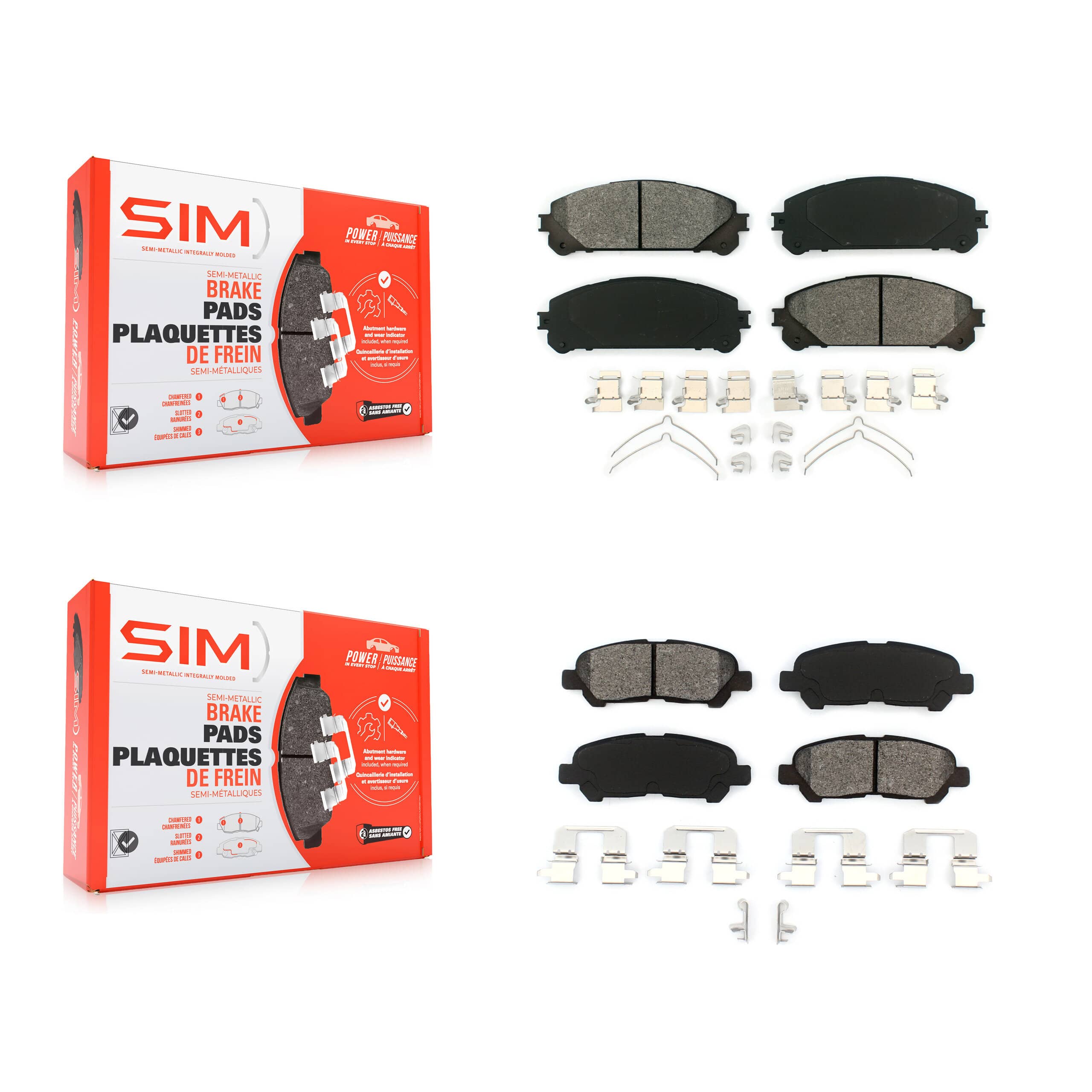 SIM - KSM-100118 - Front and Rear Disc Brake Pad Kits