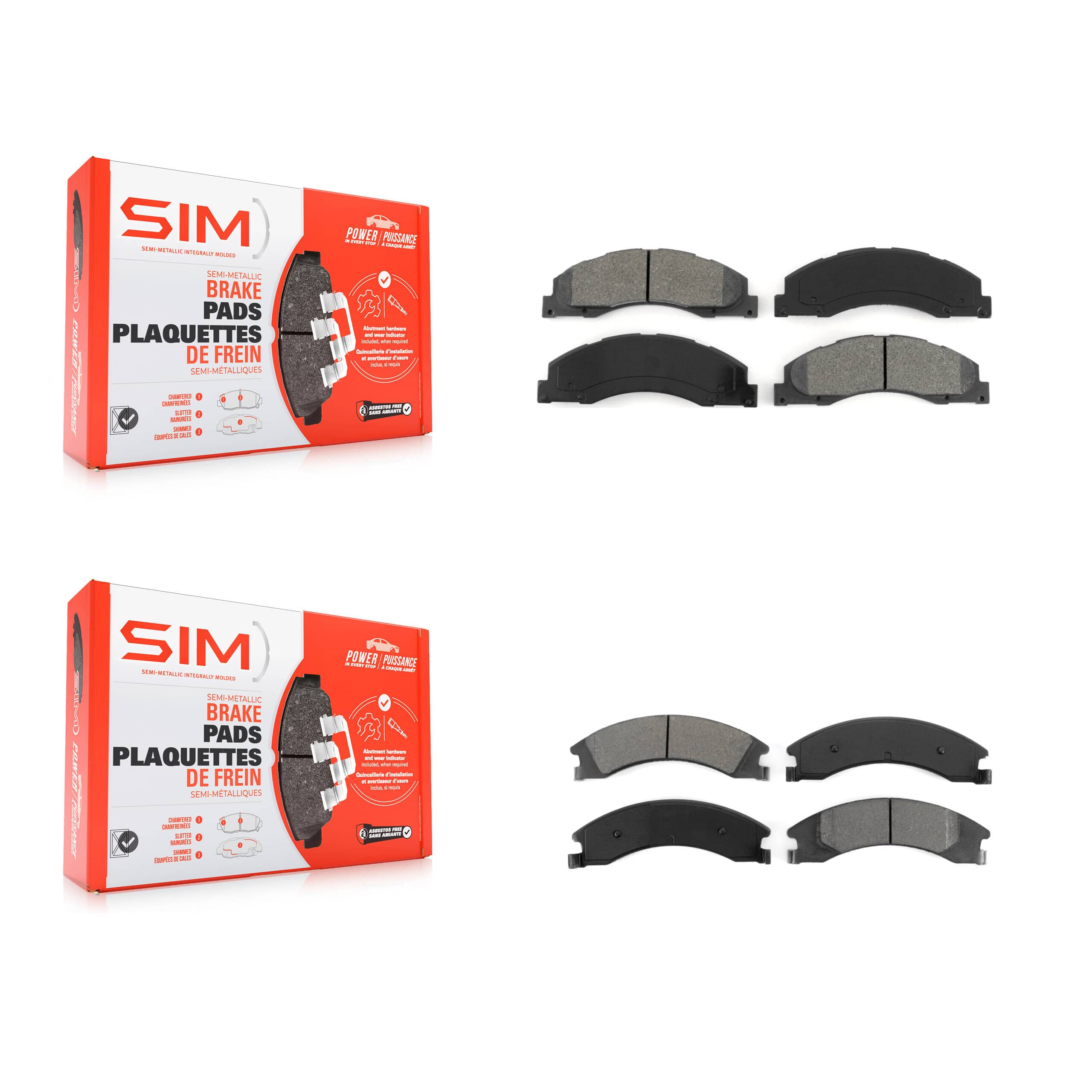 SIM - KSM-100120 - Front and Rear Disc Brake Pad Kits