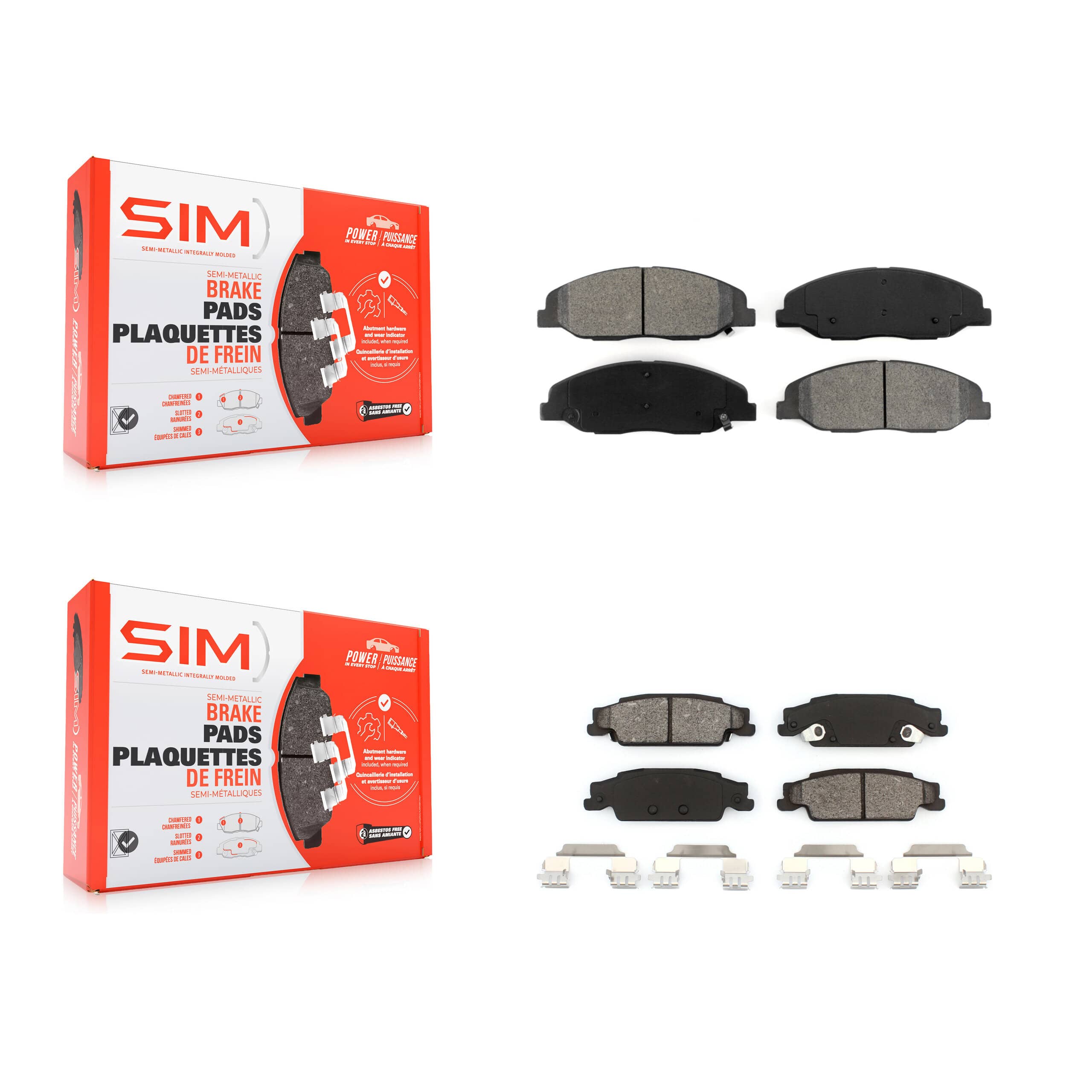 SIM - KSM-100126 - Front and Rear Disc Brake Pad Kits