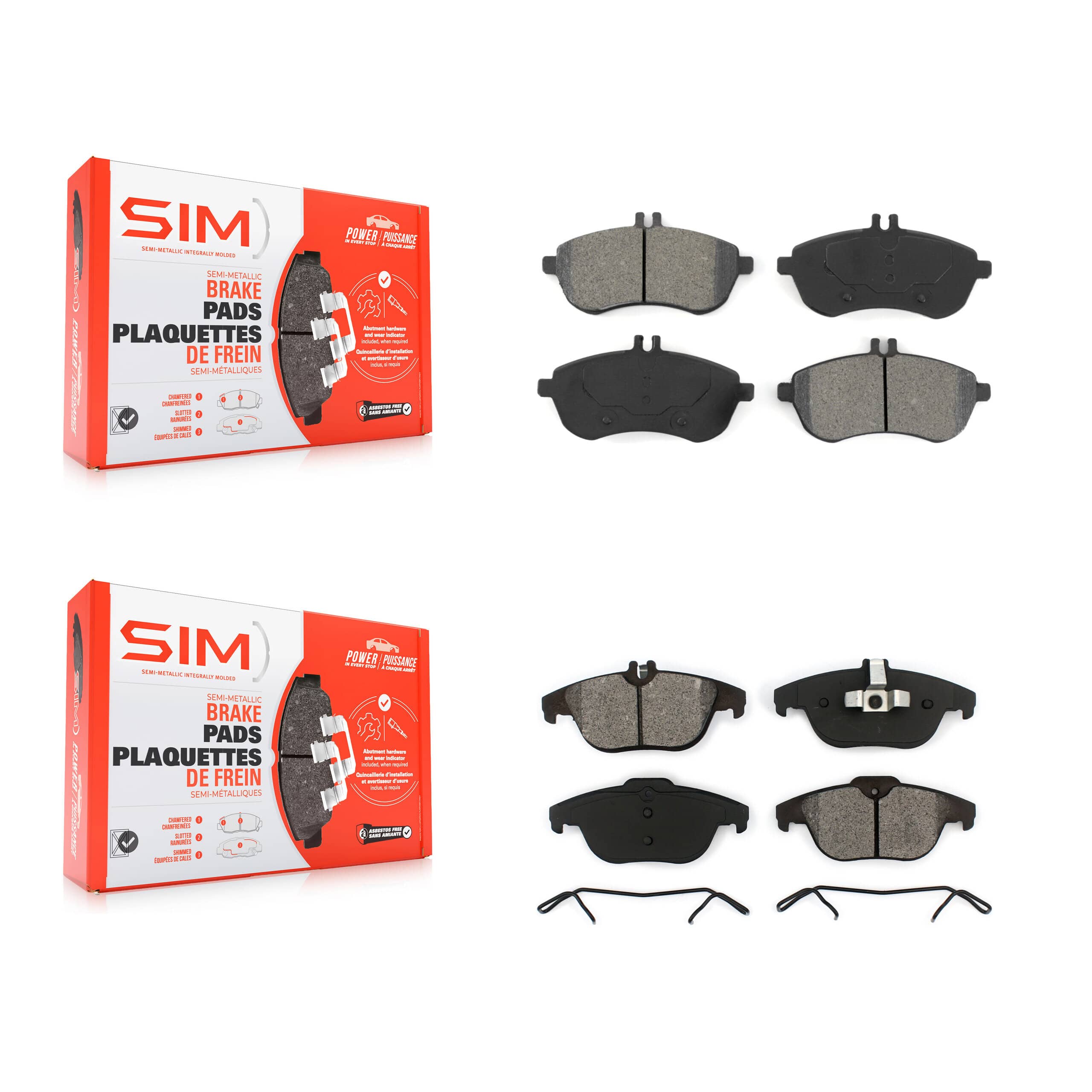 SIM - KSM-100127 - Front and Rear Disc Brake Pad Kits