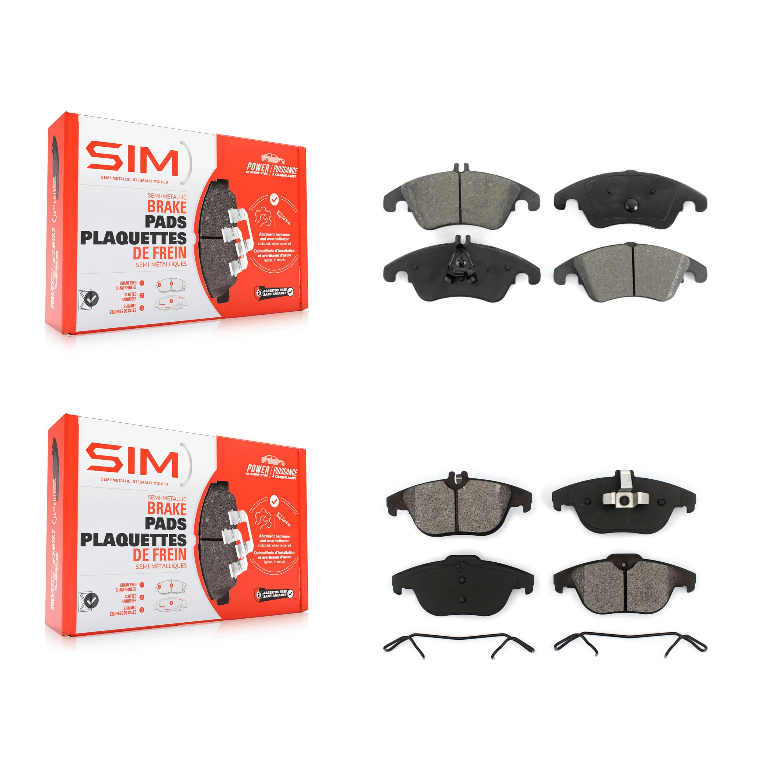 SIM - KSM-100128 - Front and Rear Disc Brake Pad Kits