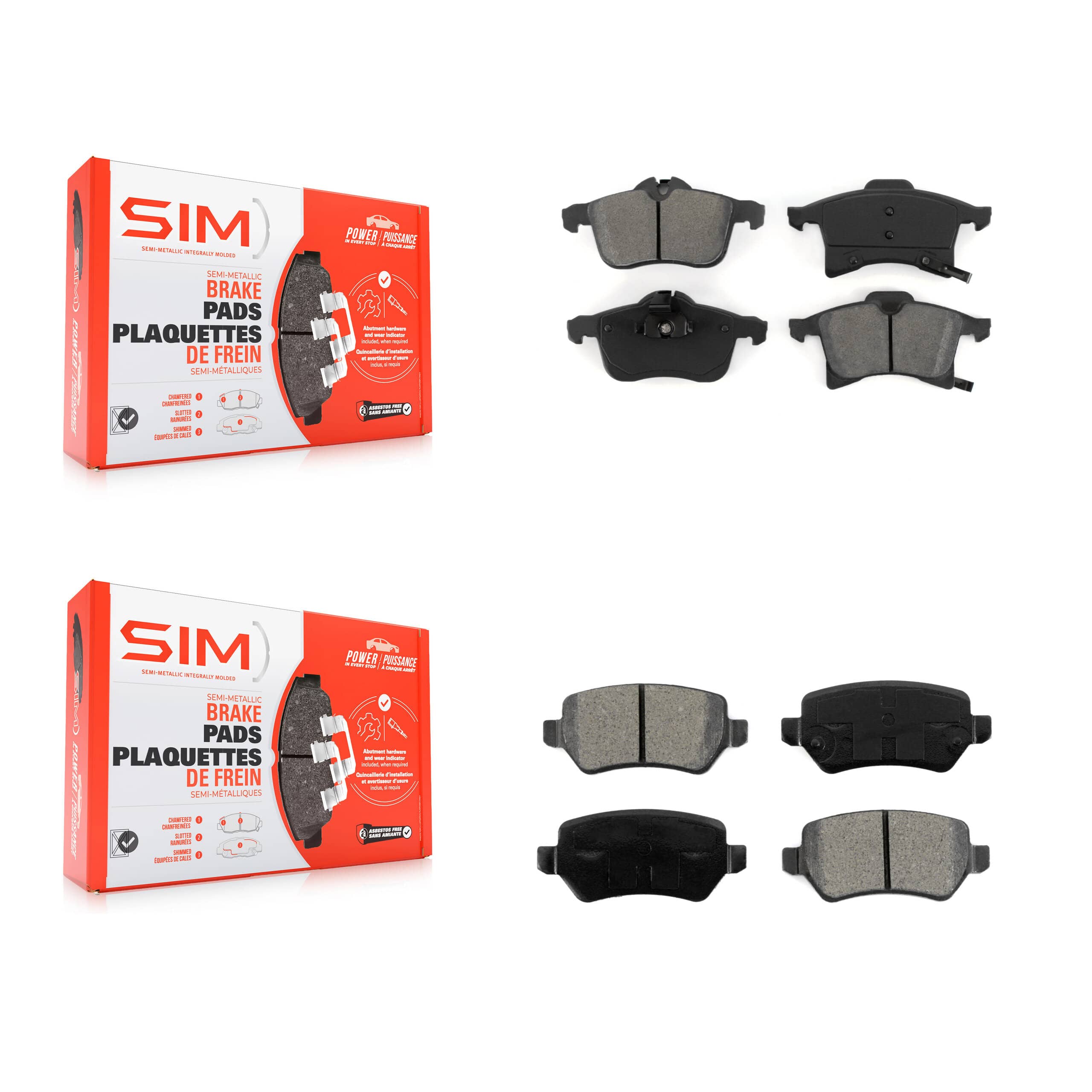 SIM - KSM-100132 - Front and Rear Disc Brake Pad Kits
