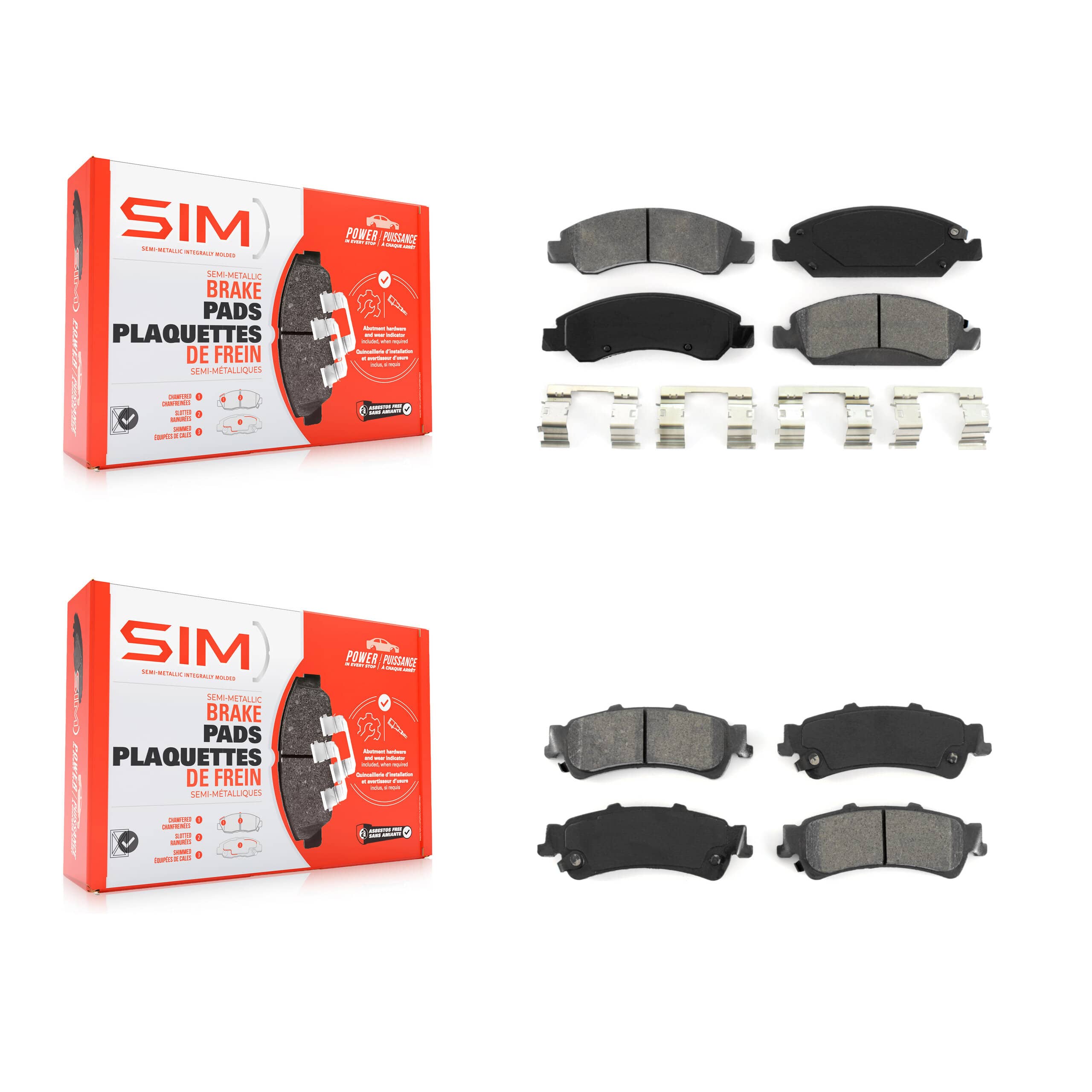 SIM - KSM-100135 - Front and Rear Disc Brake Pad Kits
