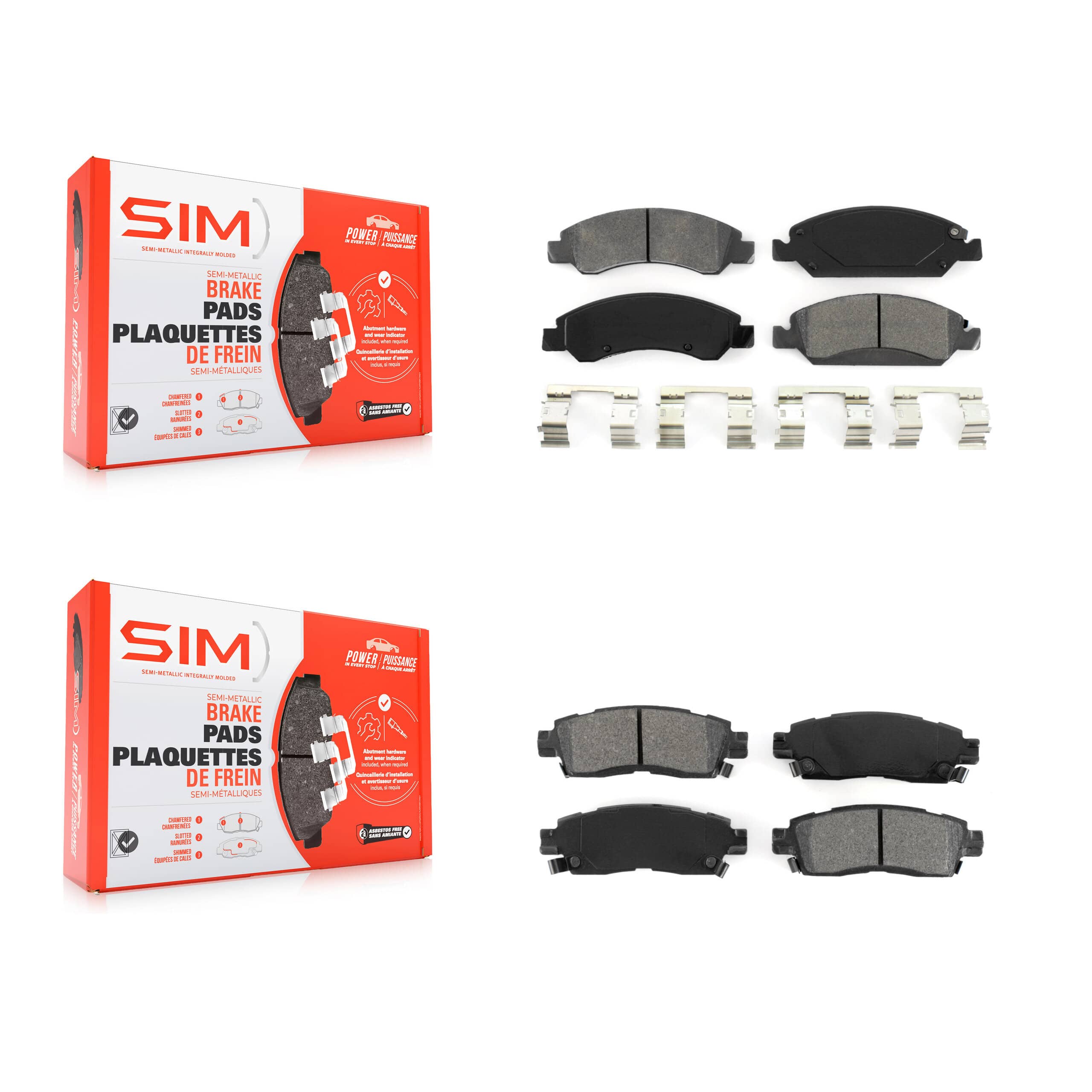 SIM - KSM-100137 - Front and Rear Disc Brake Pad Kits
