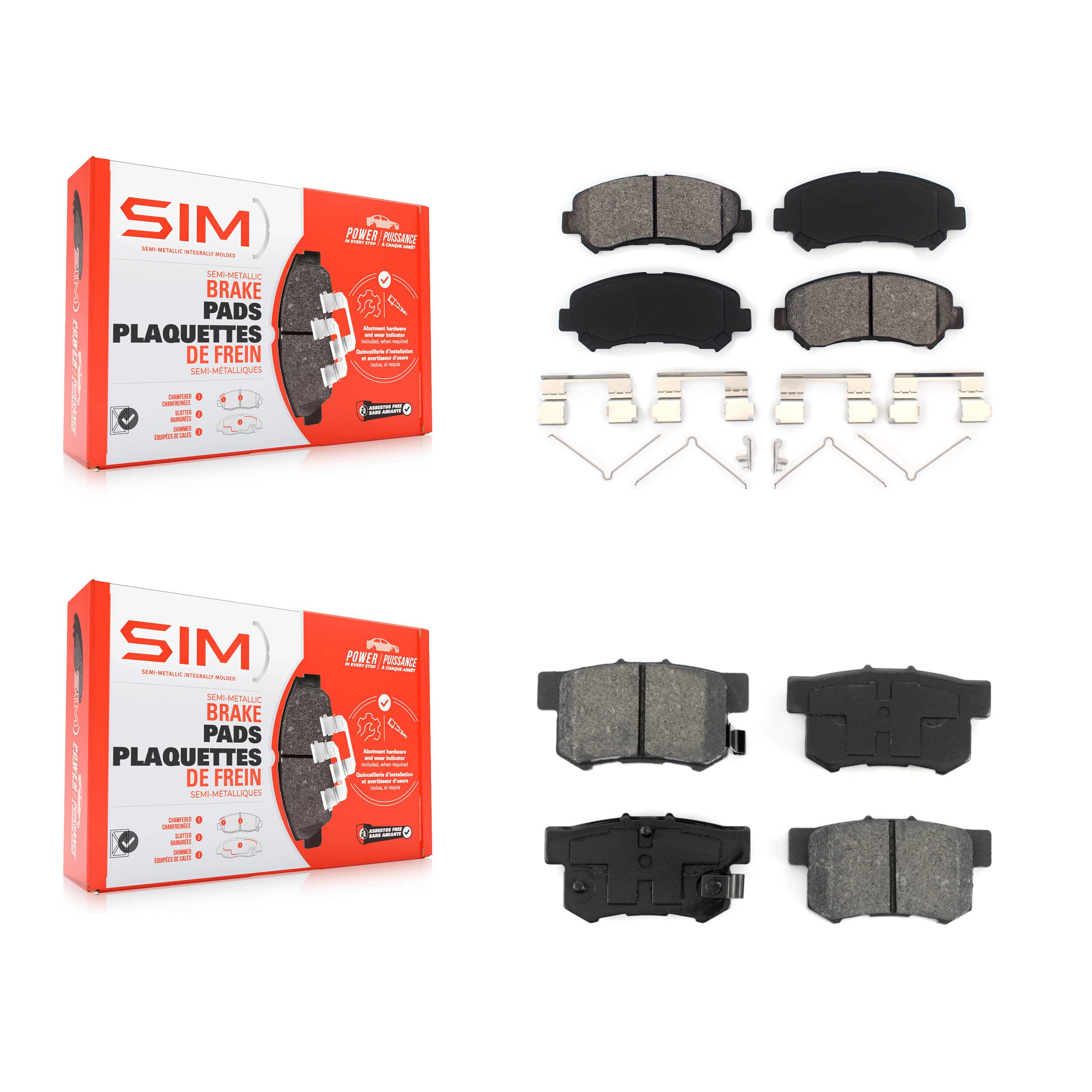 SIM - KSM-100140 - Front and Rear Disc Brake Pad Kits