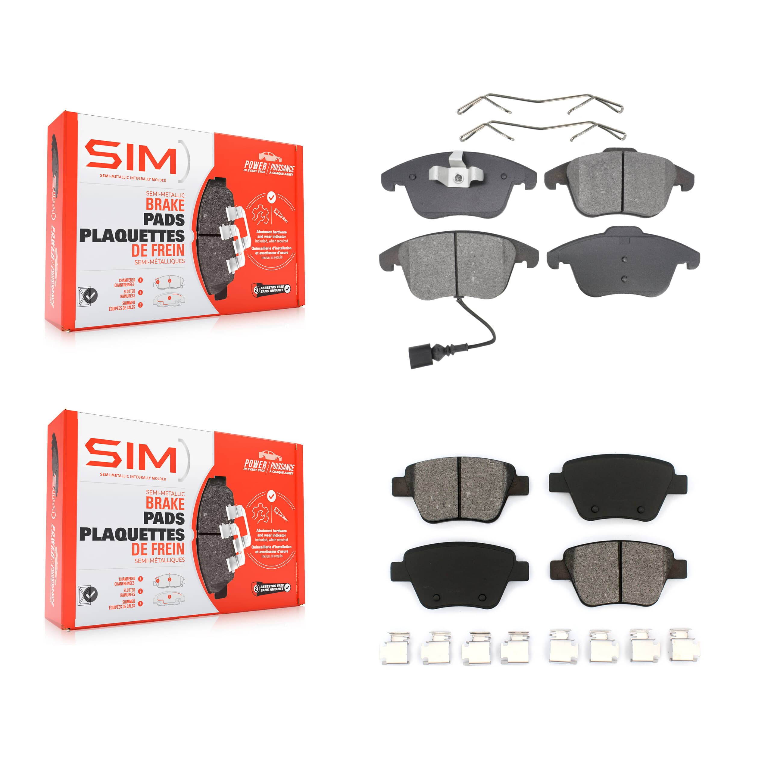 SIM - KSM-100143 - Front and Rear Disc Brake Pad Kits