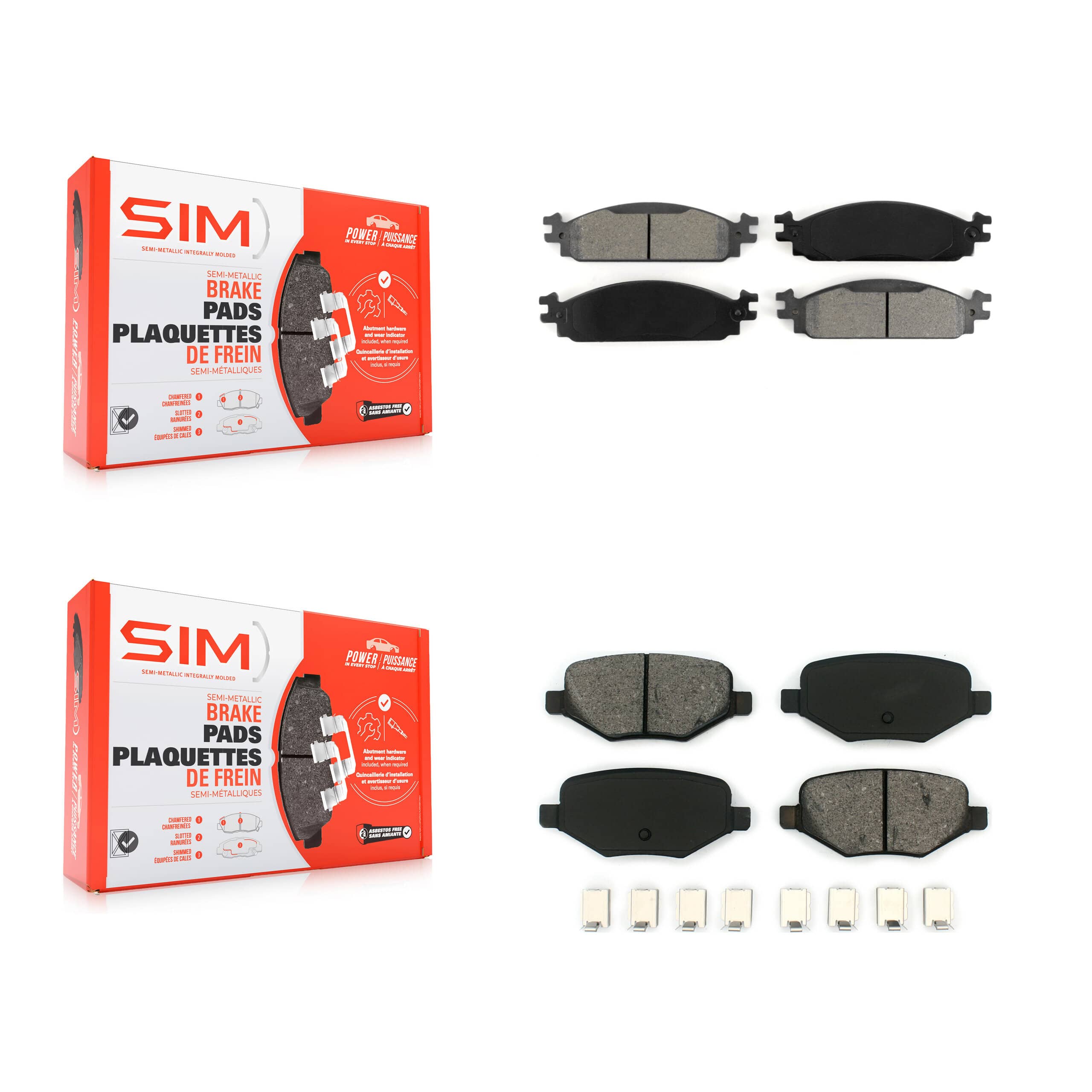 SIM - KSM-100144 - Front and Rear Disc Brake Pad Kits