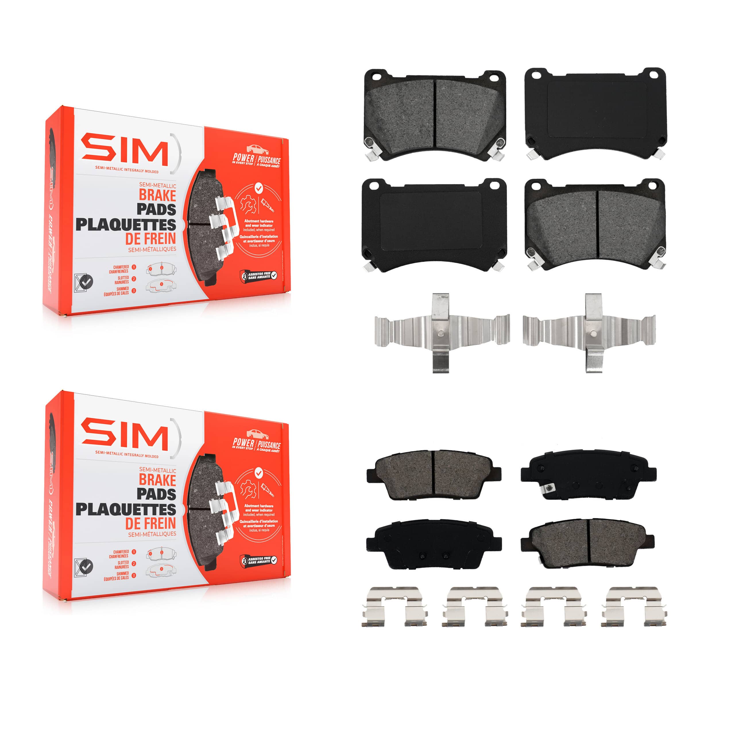 SIM - KSM-100149 - Front and Rear Disc Brake Pad Kits