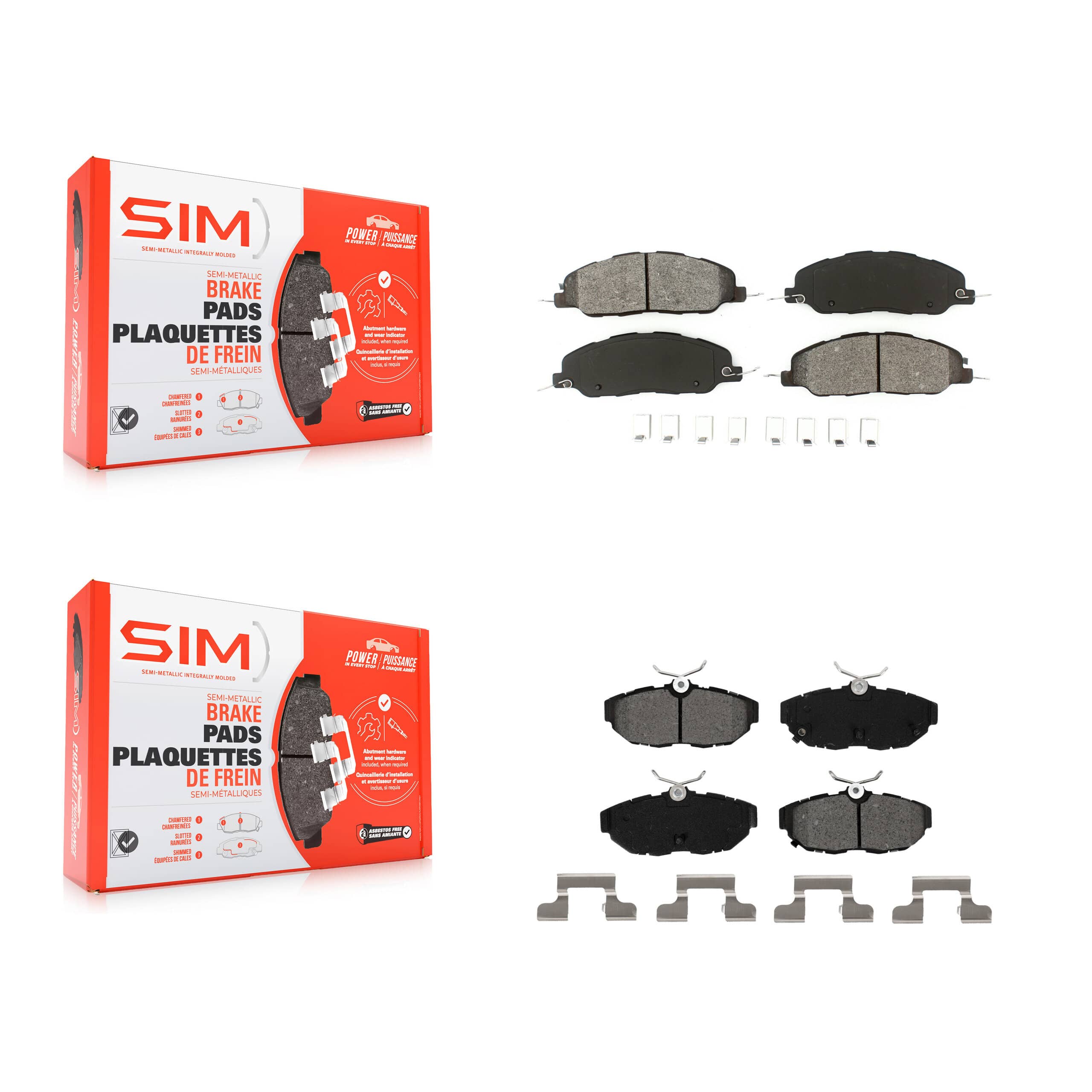 SIM - KSM-100175 - Front and Rear Disc Brake Pad Kits