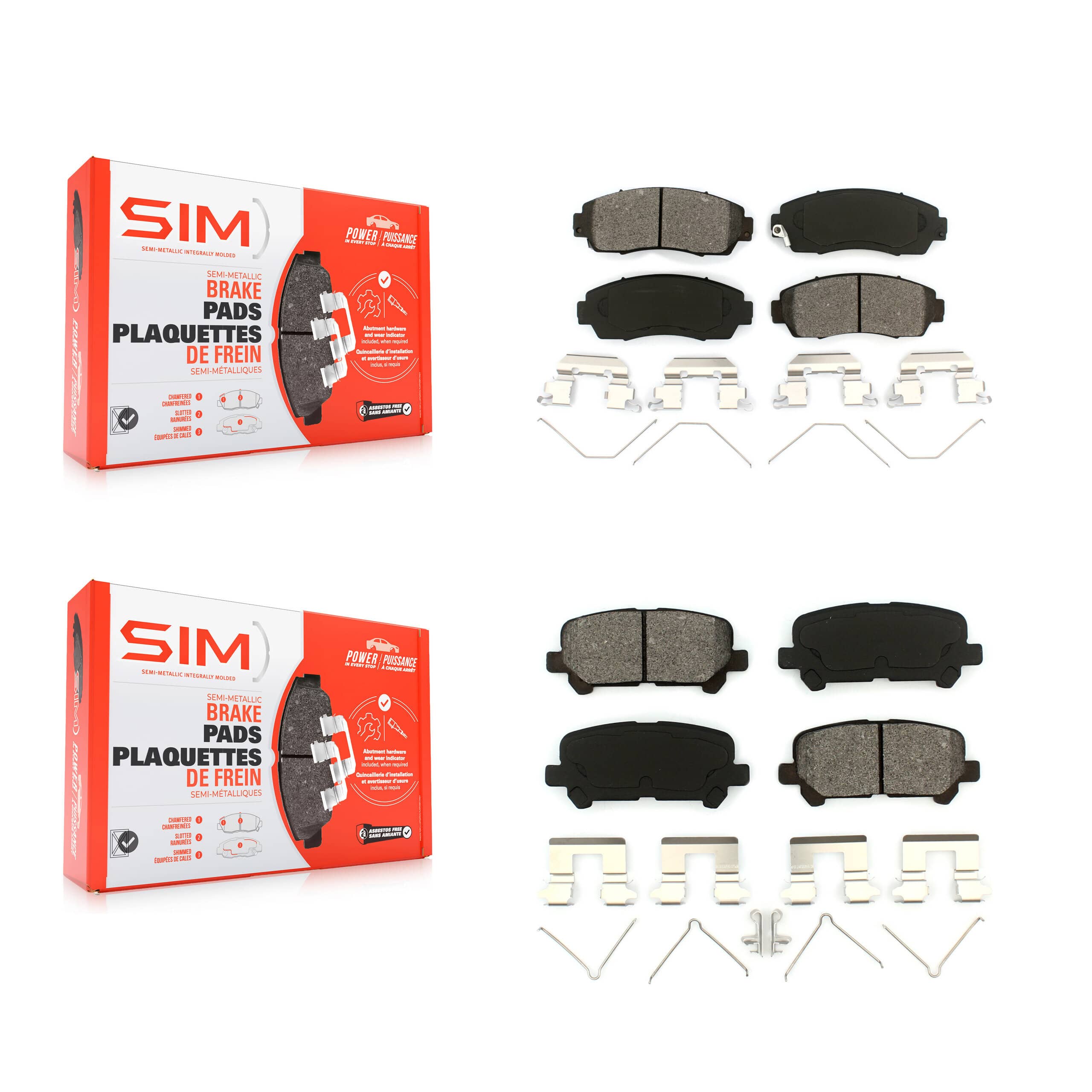 SIM - KSM-100183 - Front and Rear Disc Brake Pad Kits