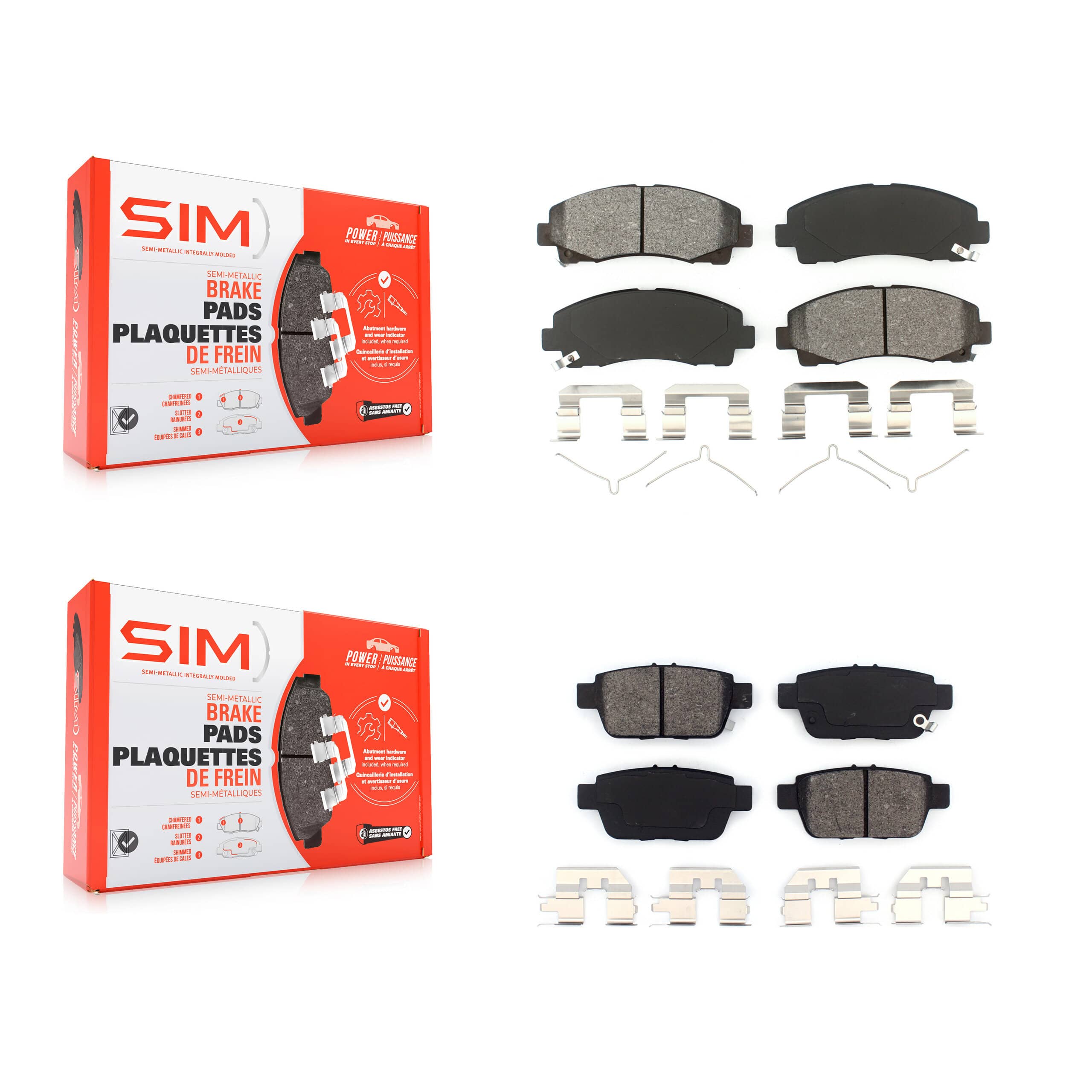SIM - KSM-100194 - Front and Rear Disc Brake Pad Kits