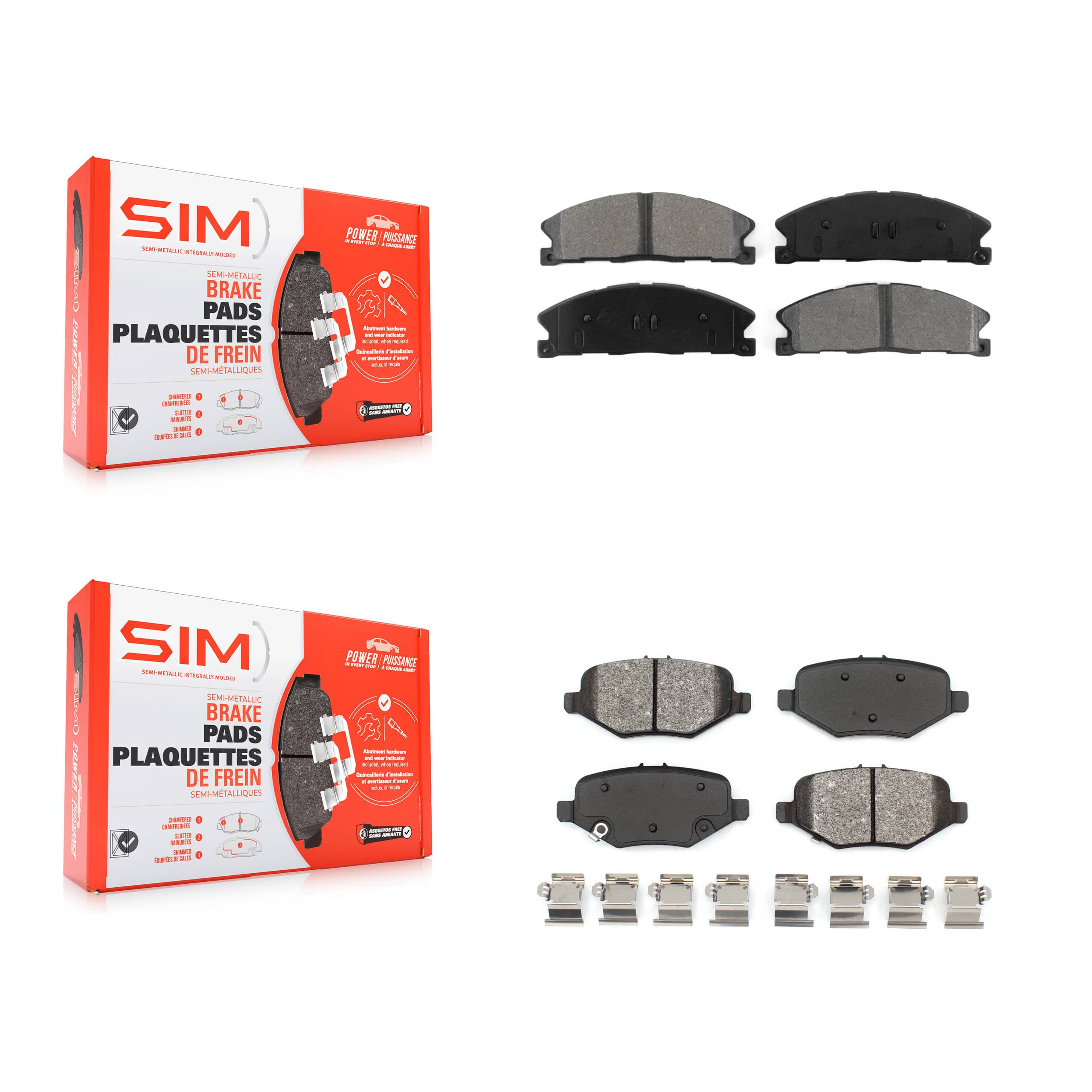 SIM - KSM-100198 - Front and Rear Disc Brake Pad Kits