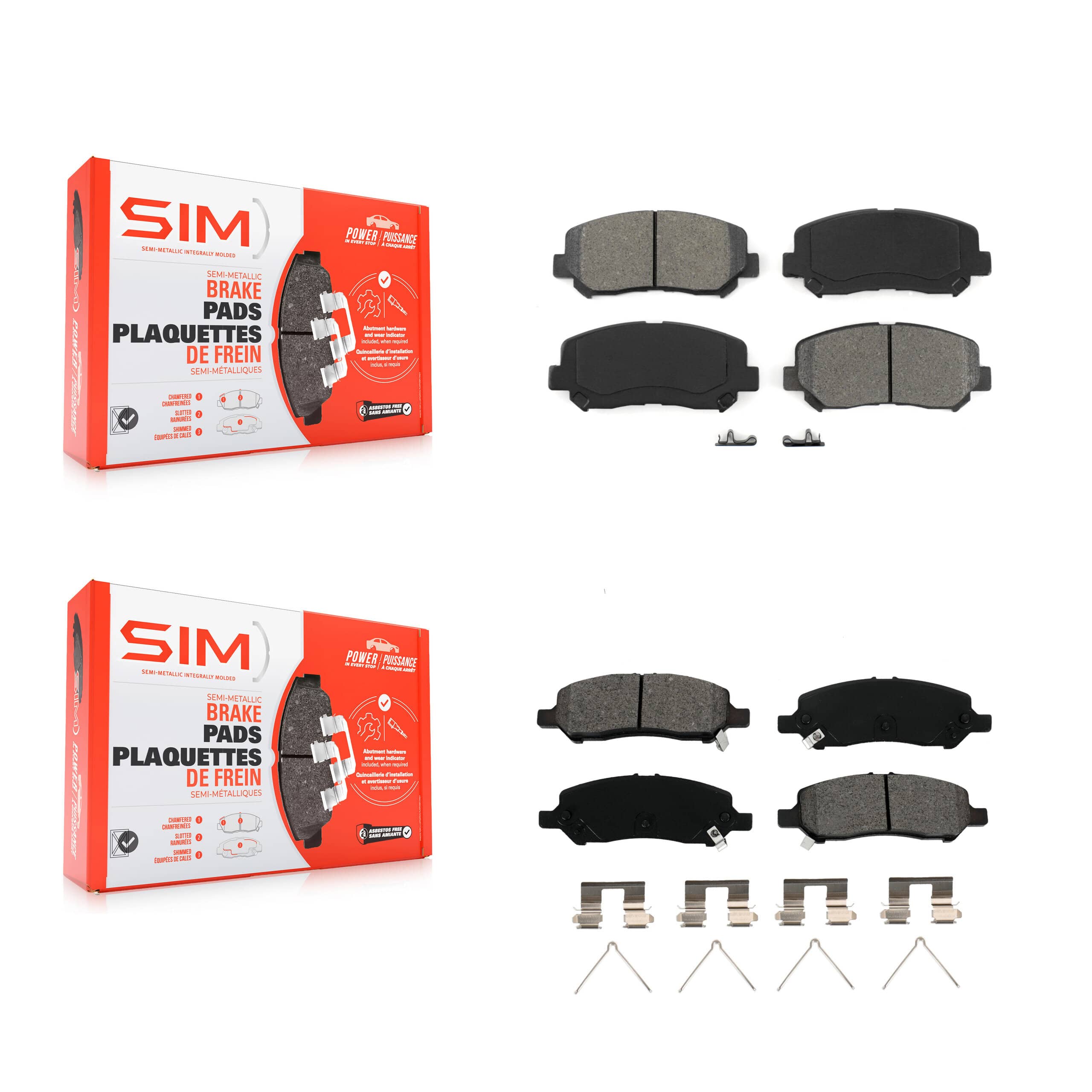 SIM - KSM-100200 - Front and Rear Disc Brake Pad Kits