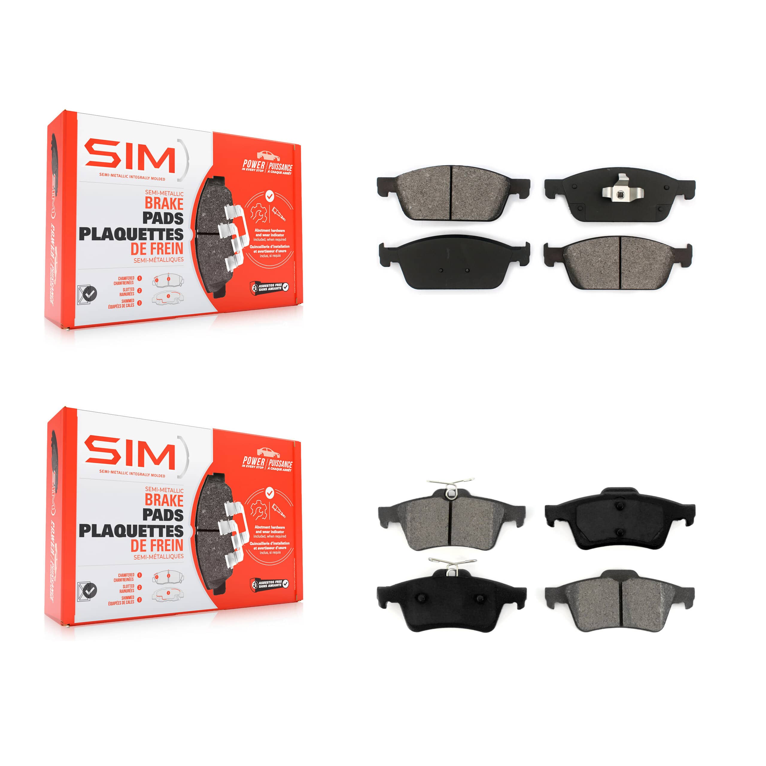 SIM - KSM-100205 - Front and Rear Disc Brake Pad Kits