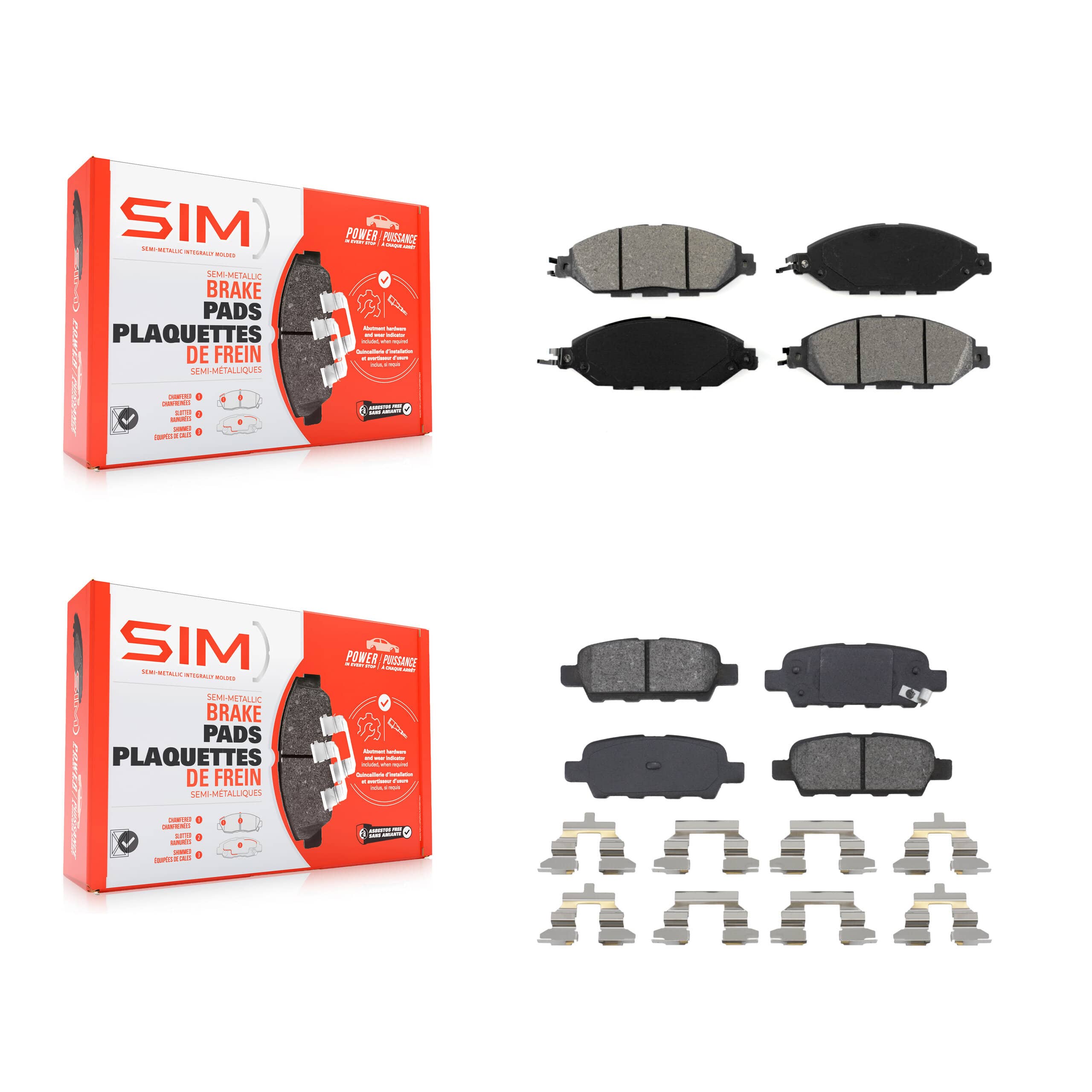 SIM - KSM-100207 - Front and Rear Disc Brake Pad Kits