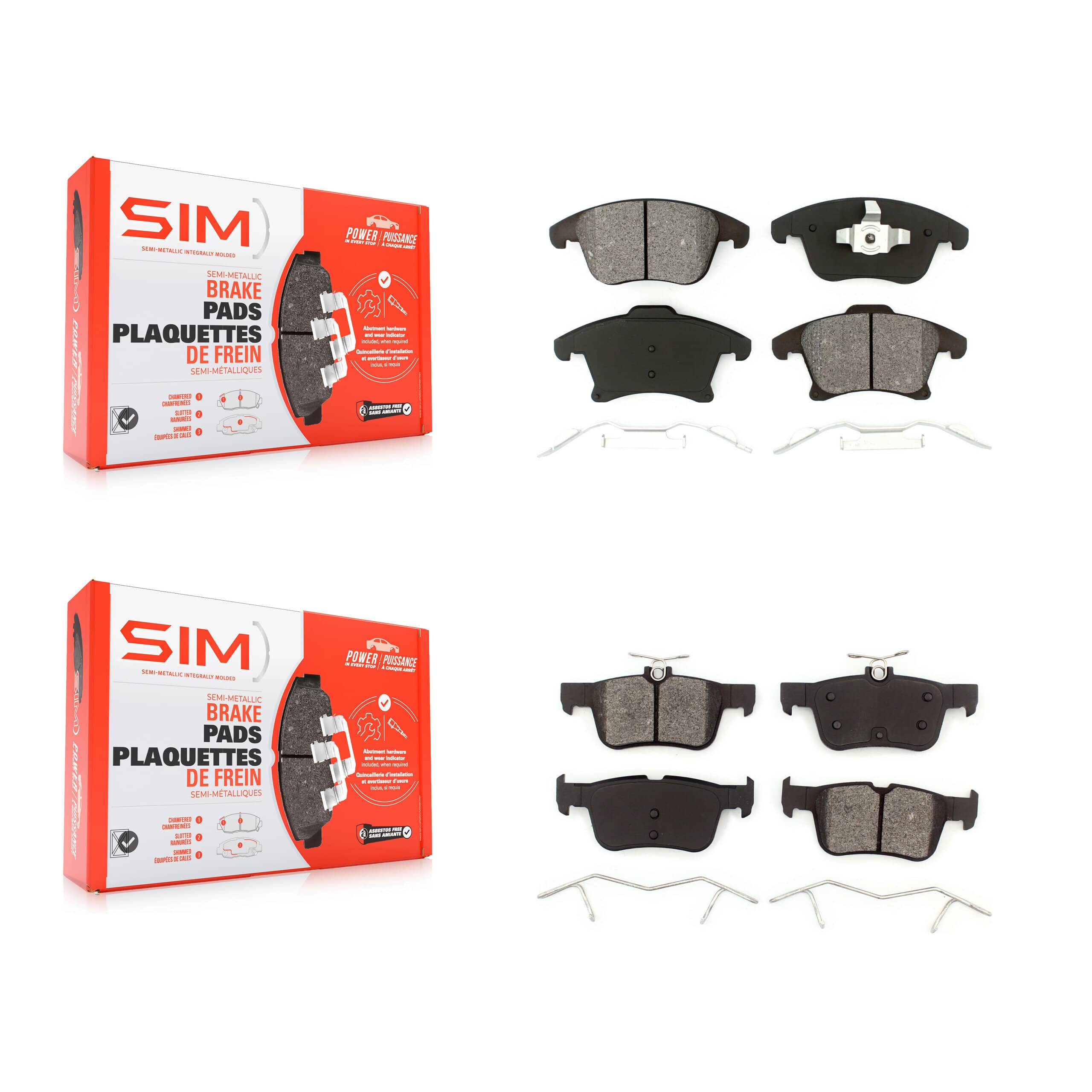 SIM - KSM-100209 - Front and Rear Disc Brake Pad Kits