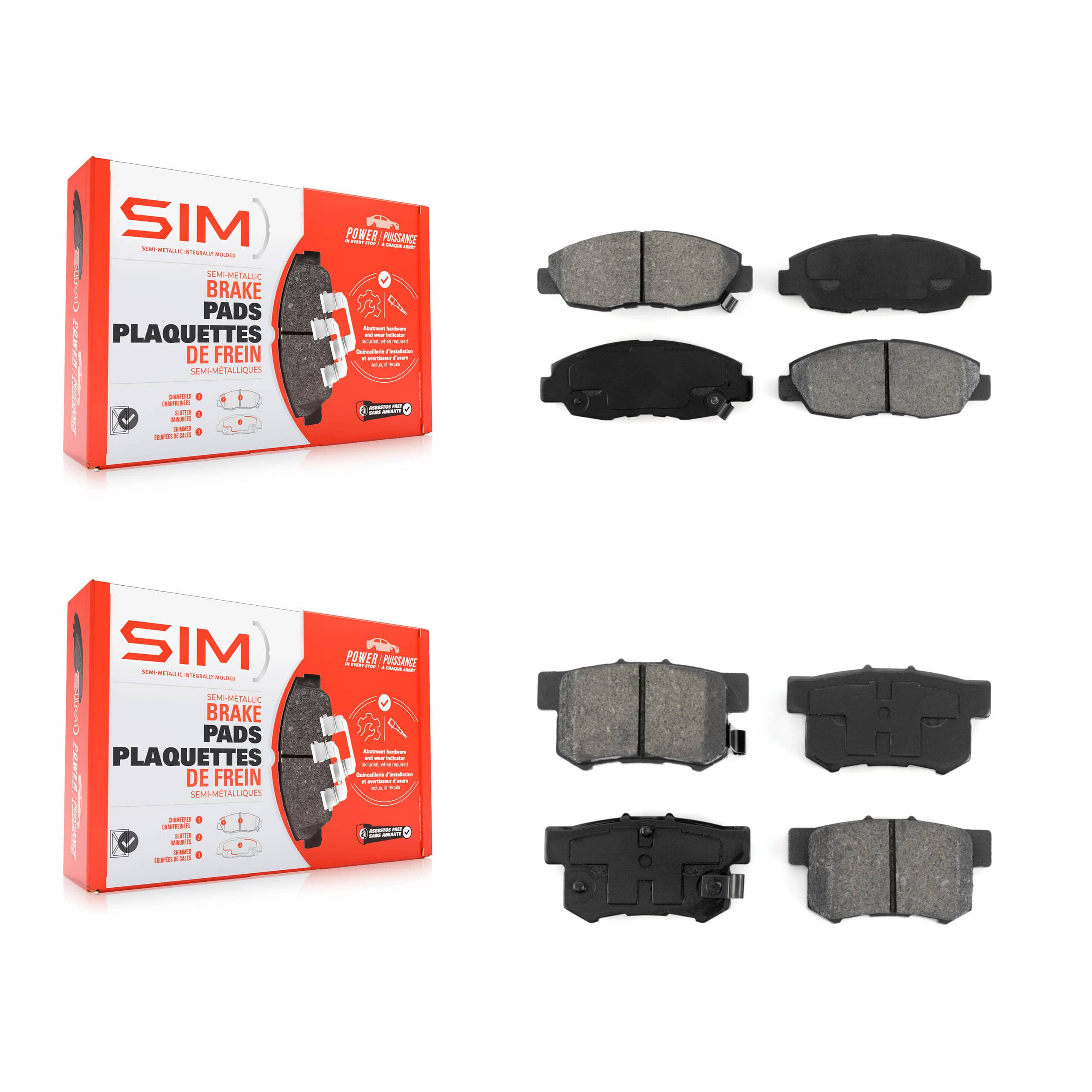 SIM - KSM-100246 - Front and Rear Disc Brake Pad Kits