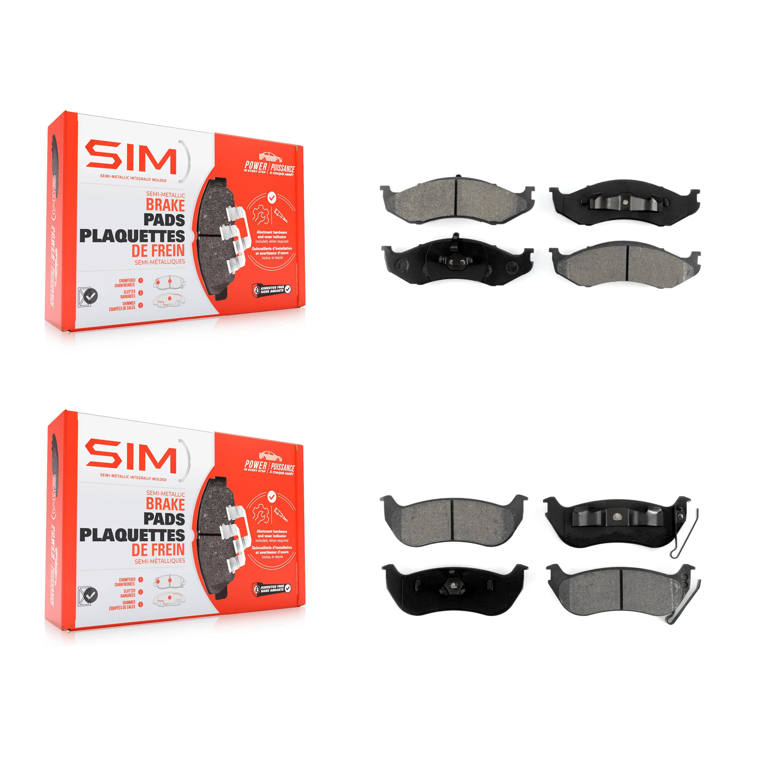 SIM - KSM-100252 - Front and Rear Disc Brake Pad Kits