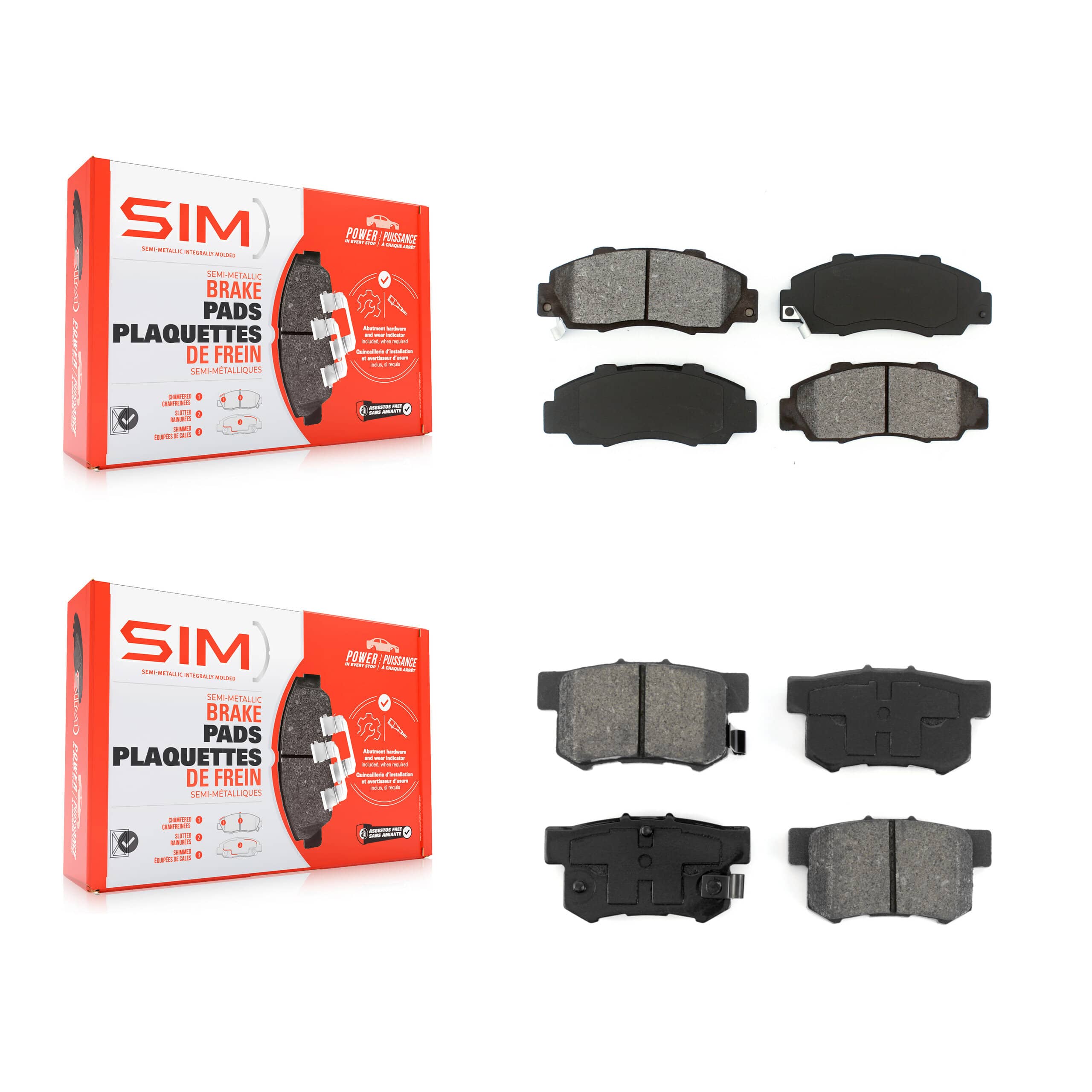 SIM - KSM-100253 - Front and Rear Disc Brake Pad Kits
