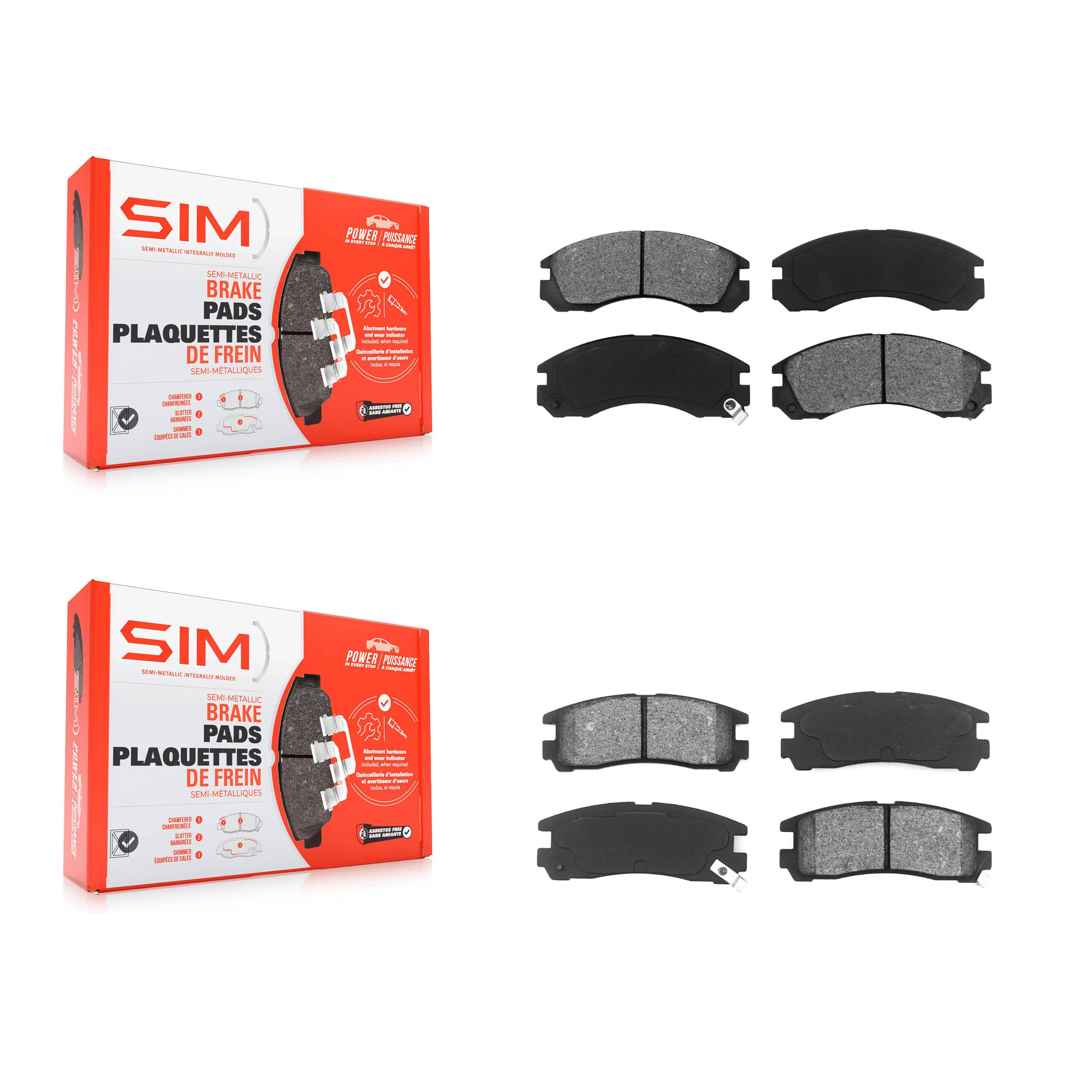SIM - KSM-100262 - Front and Rear Disc Brake Pad Kits