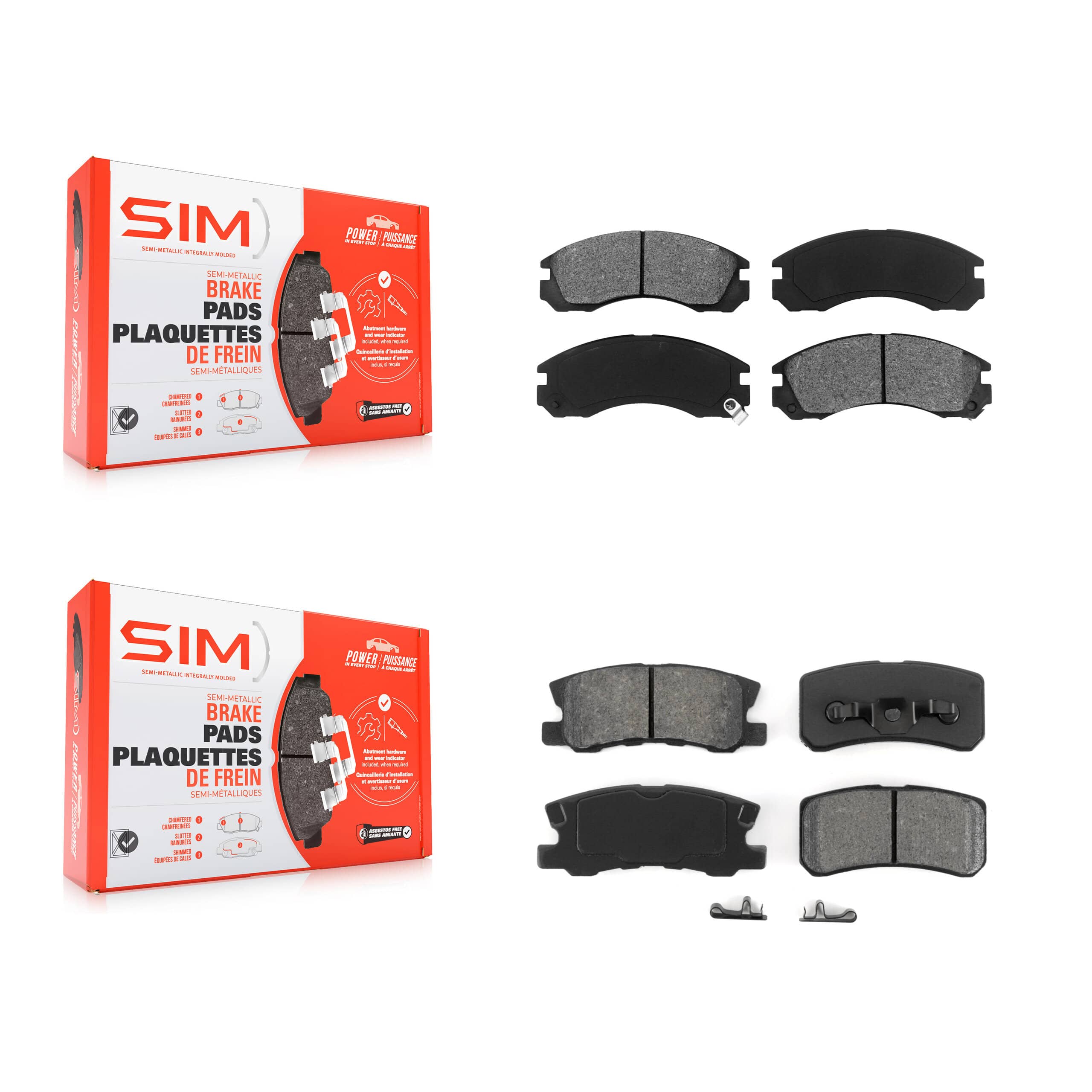 SIM - KSM-100263 - Front and Rear Disc Brake Pad Kits