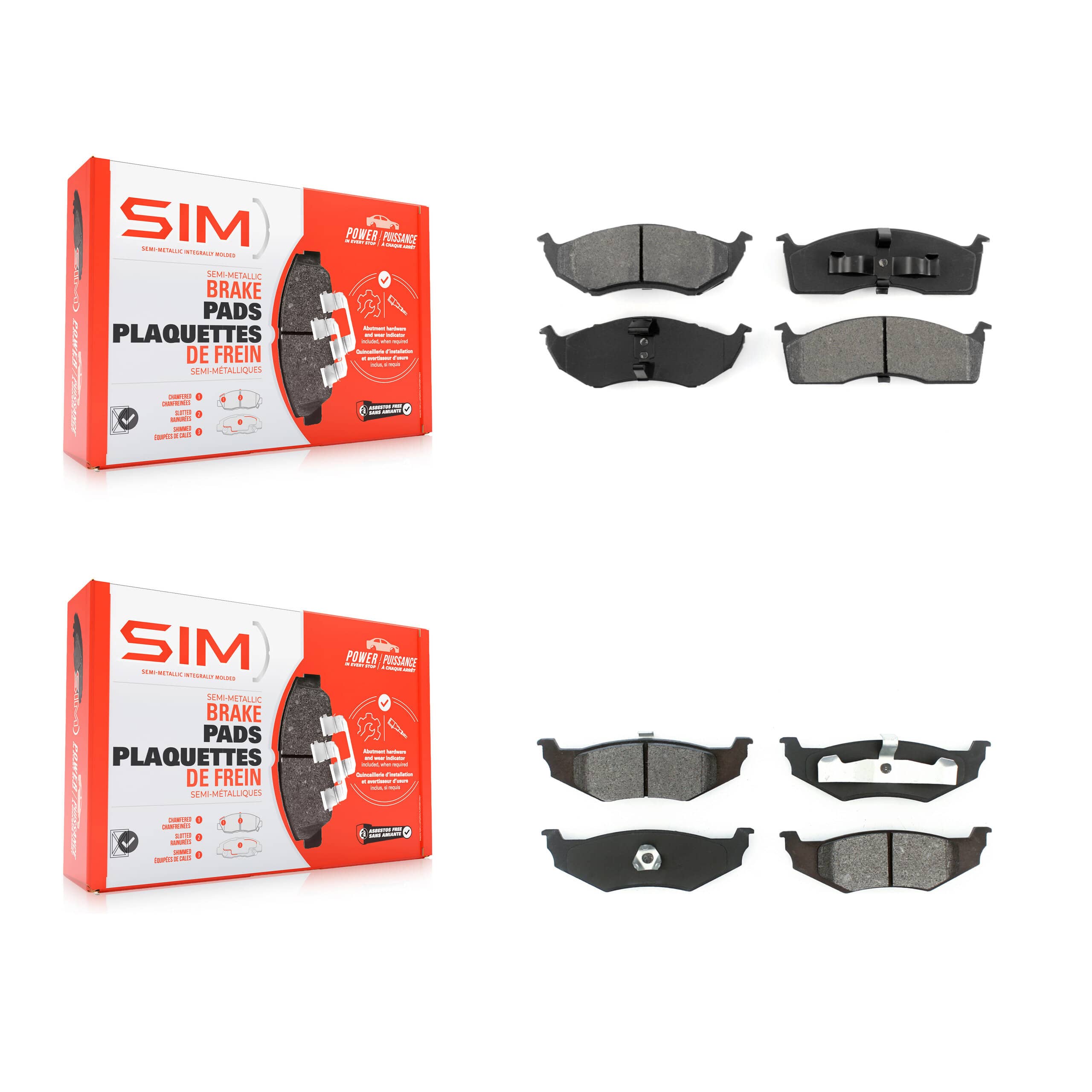 SIM - KSM-100269 - Front and Rear Disc Brake Pad Kits